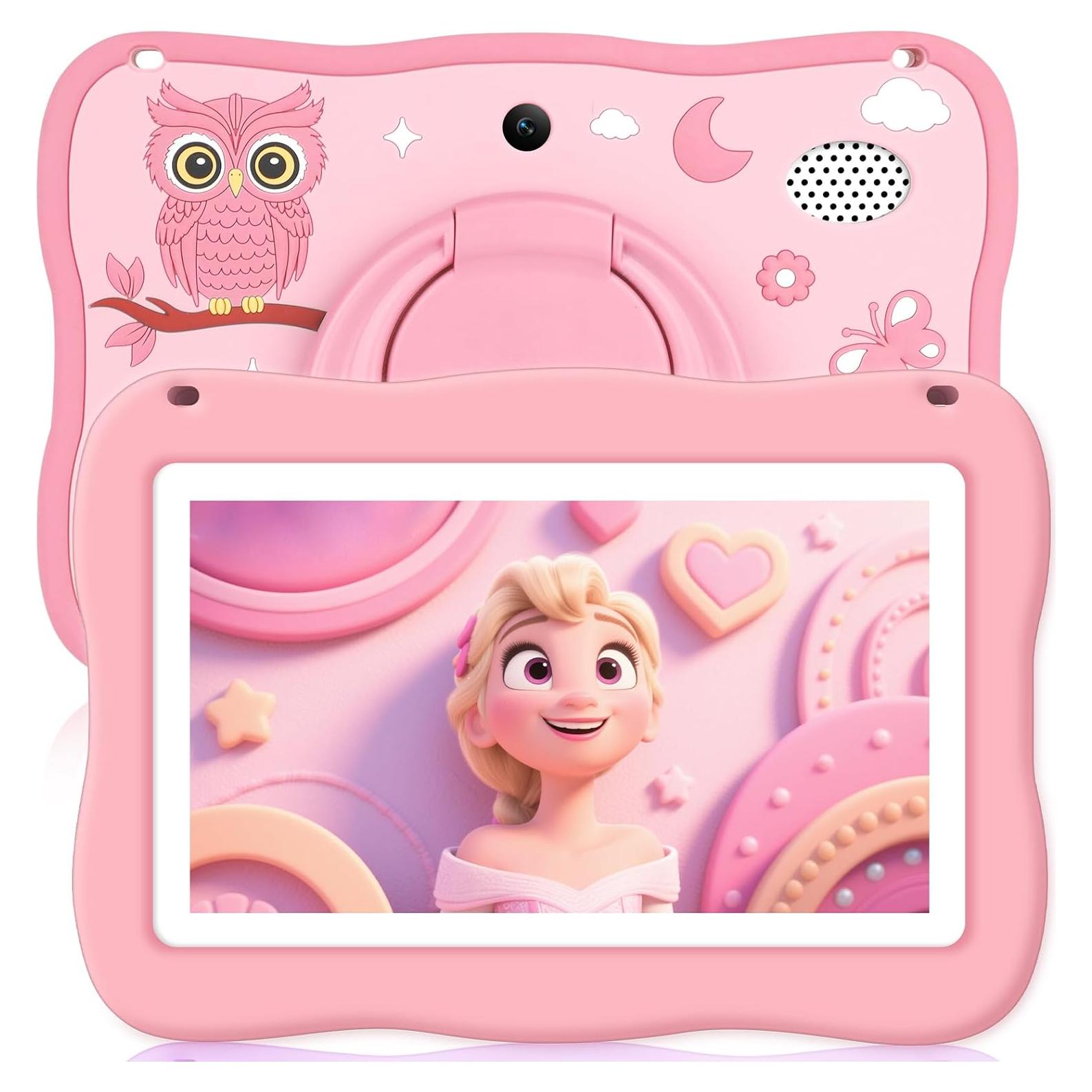 Tableta Educativa para Niños TOPELOTEK 7" Rosa con Funda