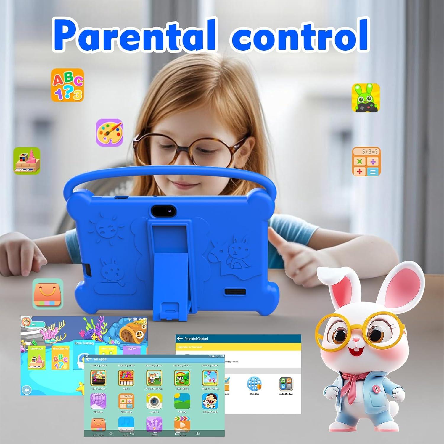 Tableta para Niños ICONLINK 7" 32GB Android con Funda Azul