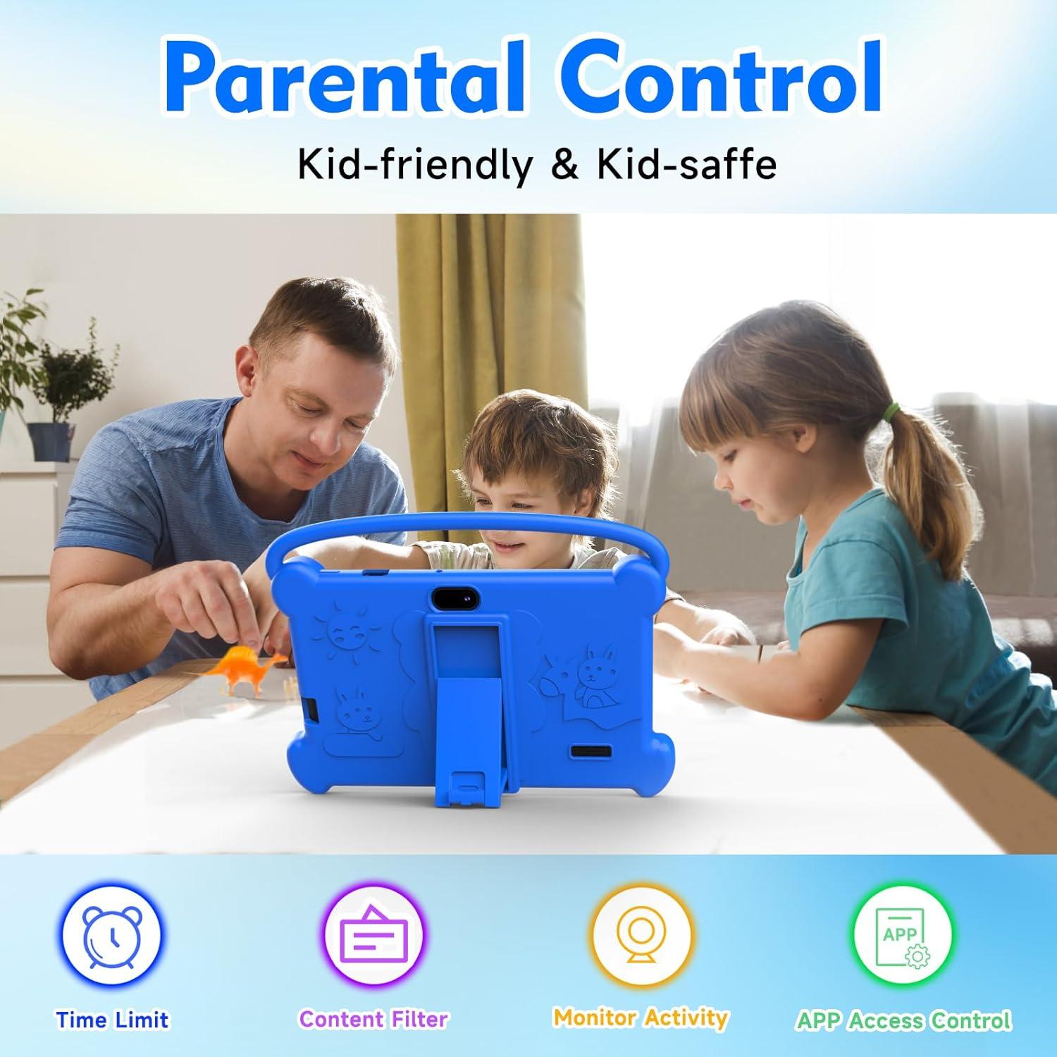 Tableta para Niños ICONLINK 7" 32GB Android con Funda Azul