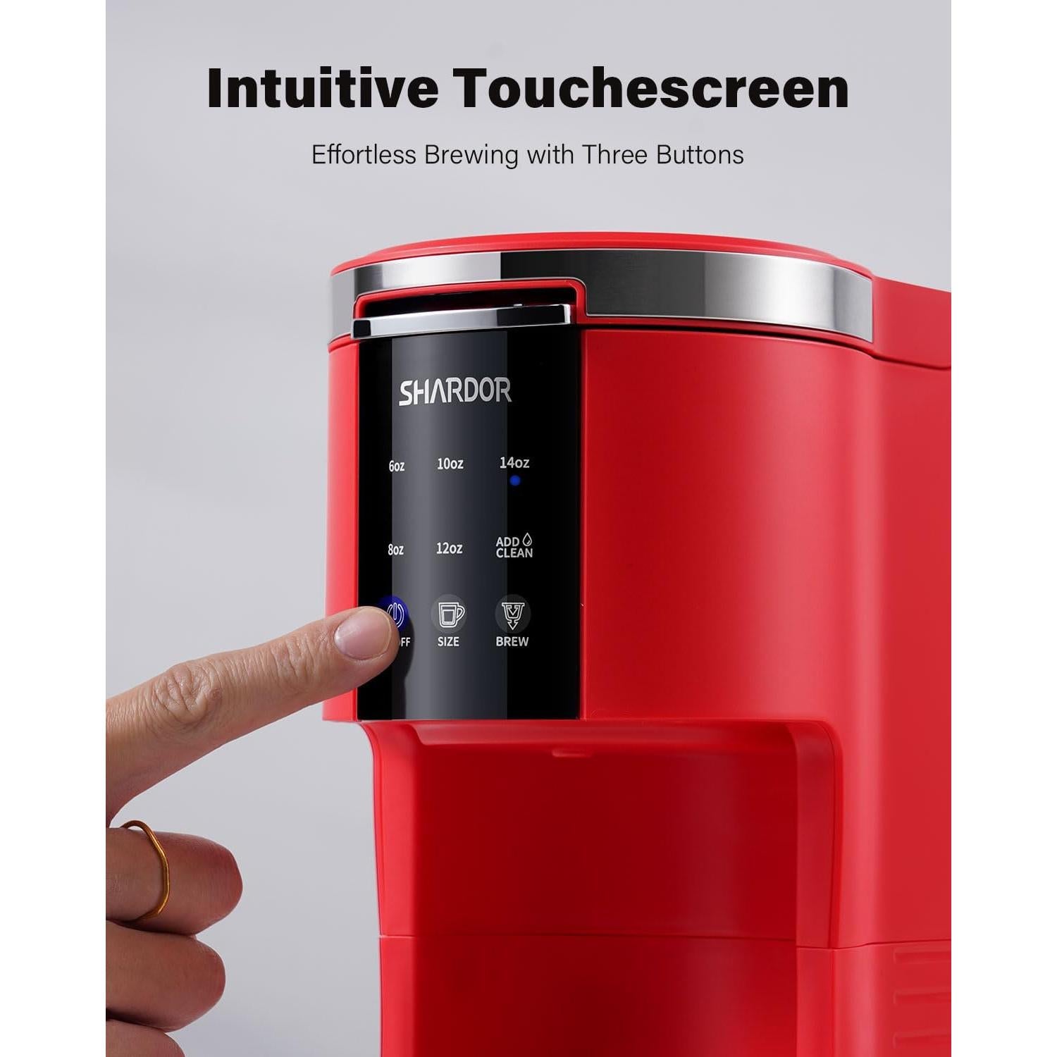 Cafetera 3 en 1 SHARDOR UL-CM9429D, 6-14 oz, Roja