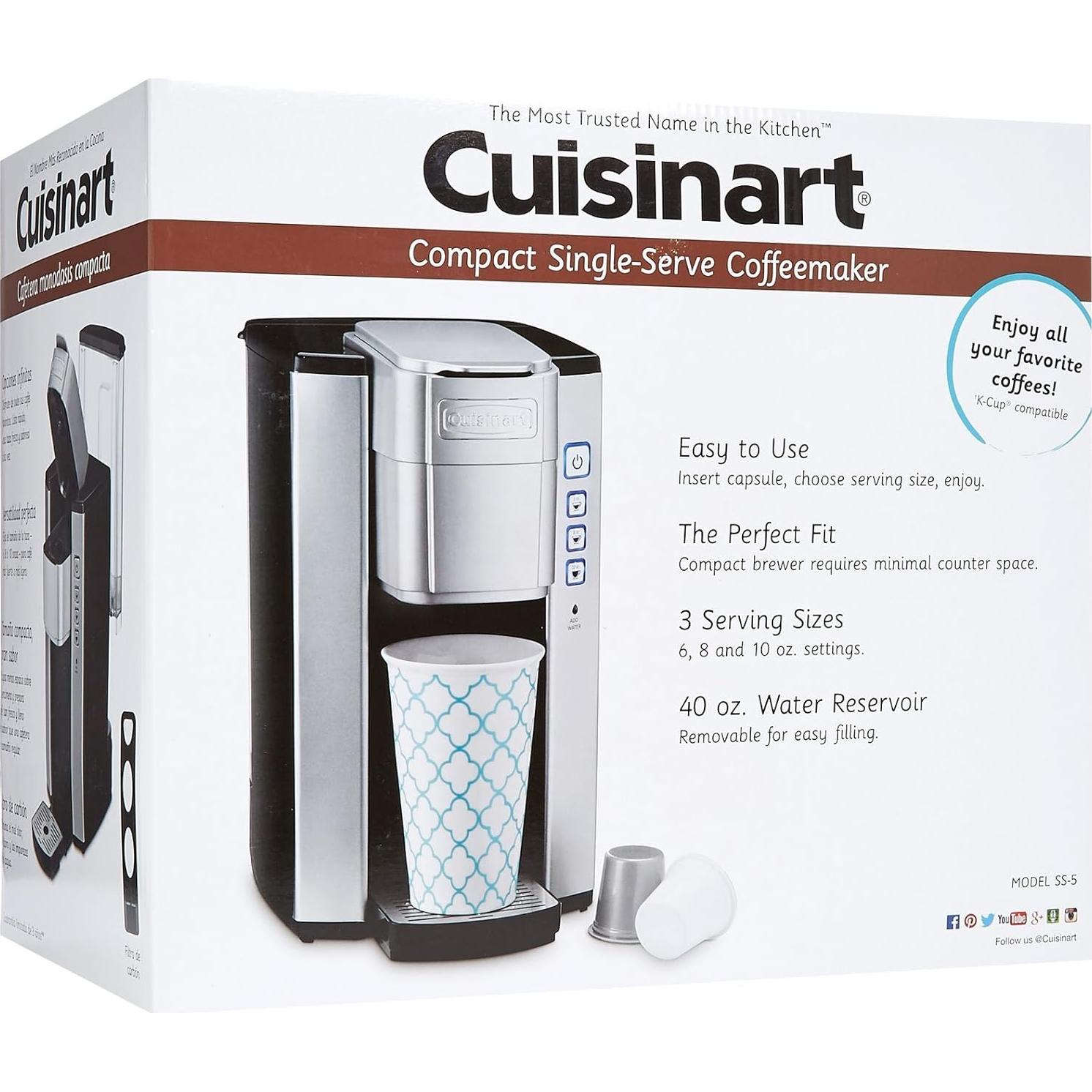 Cafetera de una sola porción Cuisinart SS-5P1 1.18 L Plata