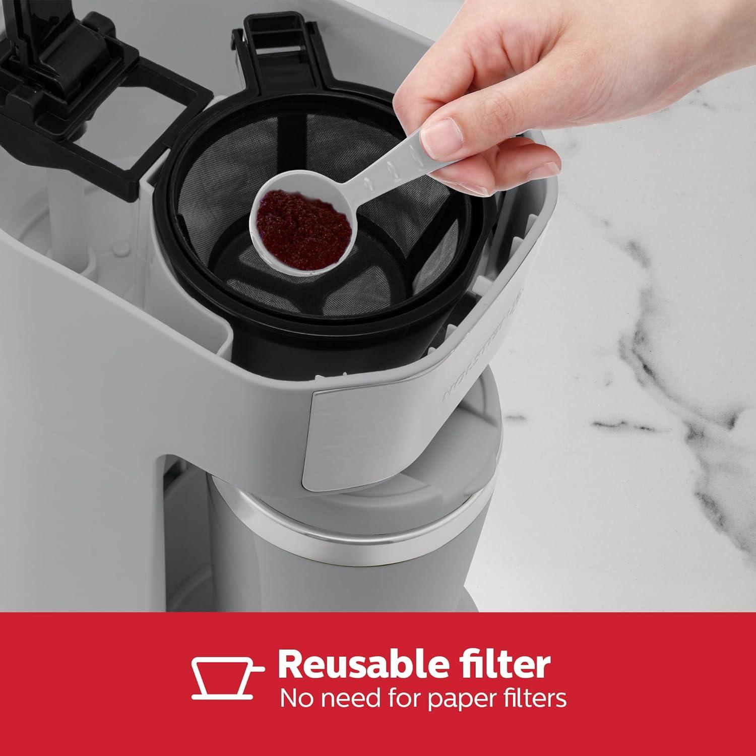 Cafetera Personal Holstein Housewares 414ml Compacta Gris