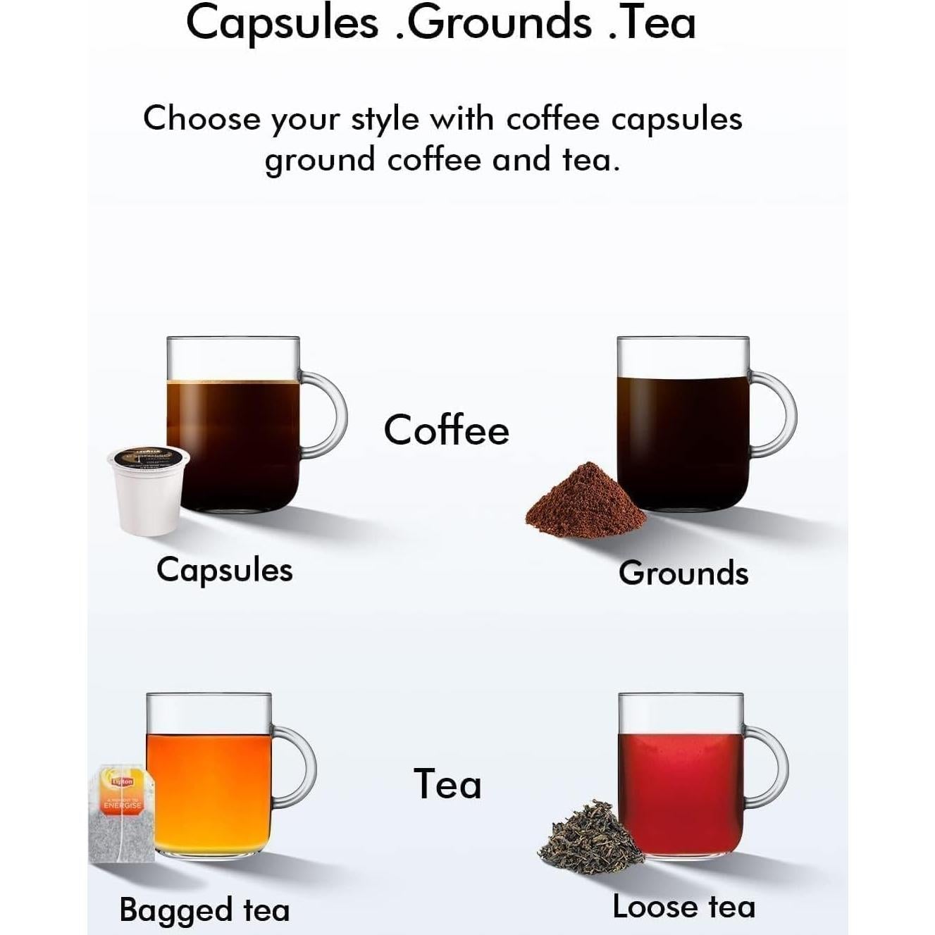 Cafetera 3 en 1 SIFENE KC101 - Café, Té y K-Pod, Blanca