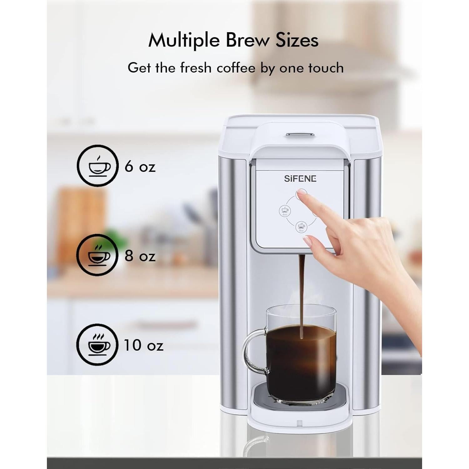 Cafetera 3 en 1 SIFENE KC101 - Café, Té y K-Pod, Blanca