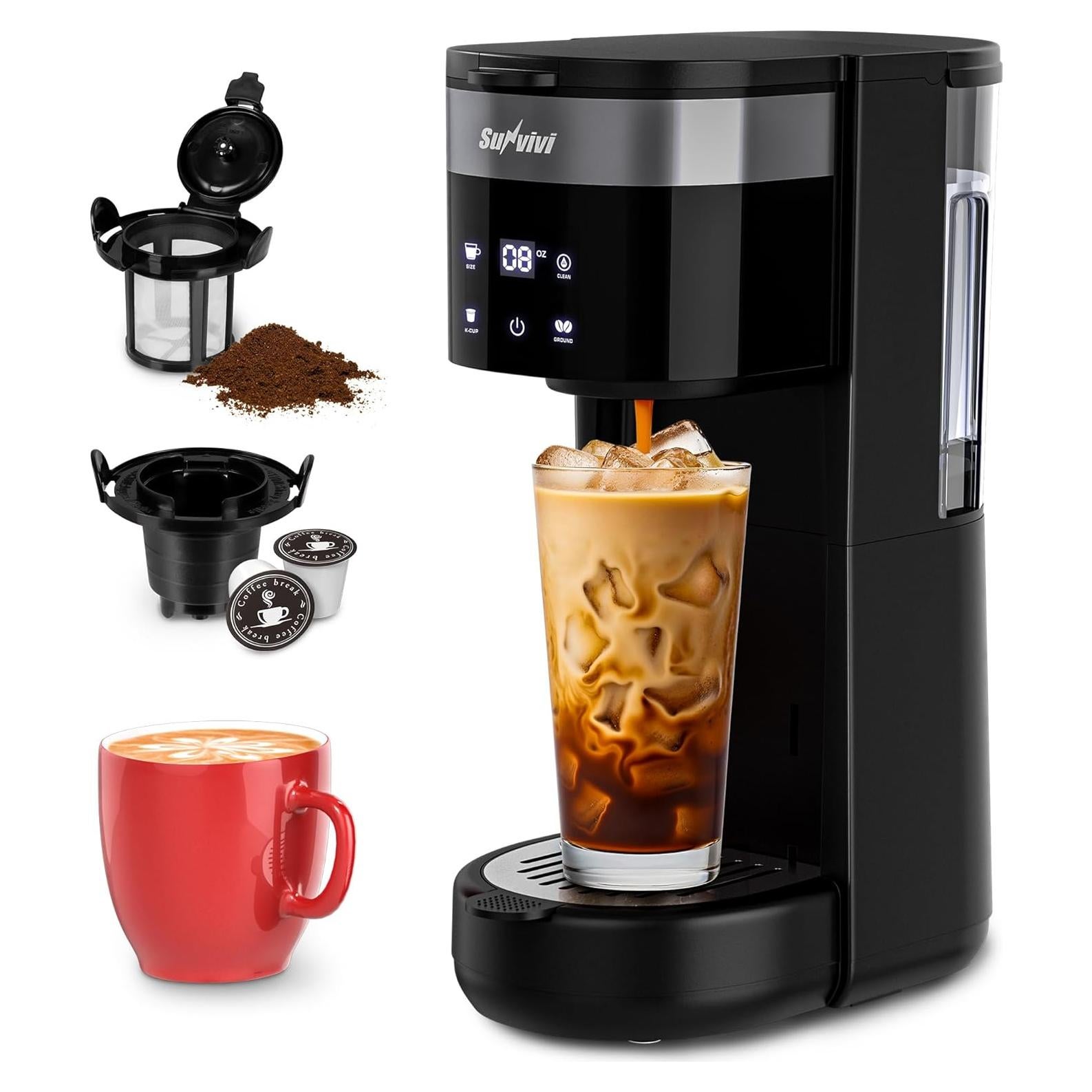 Cafetera Fría SUNVIVI 1 Taza 30oz Pantalla Táctil 2024