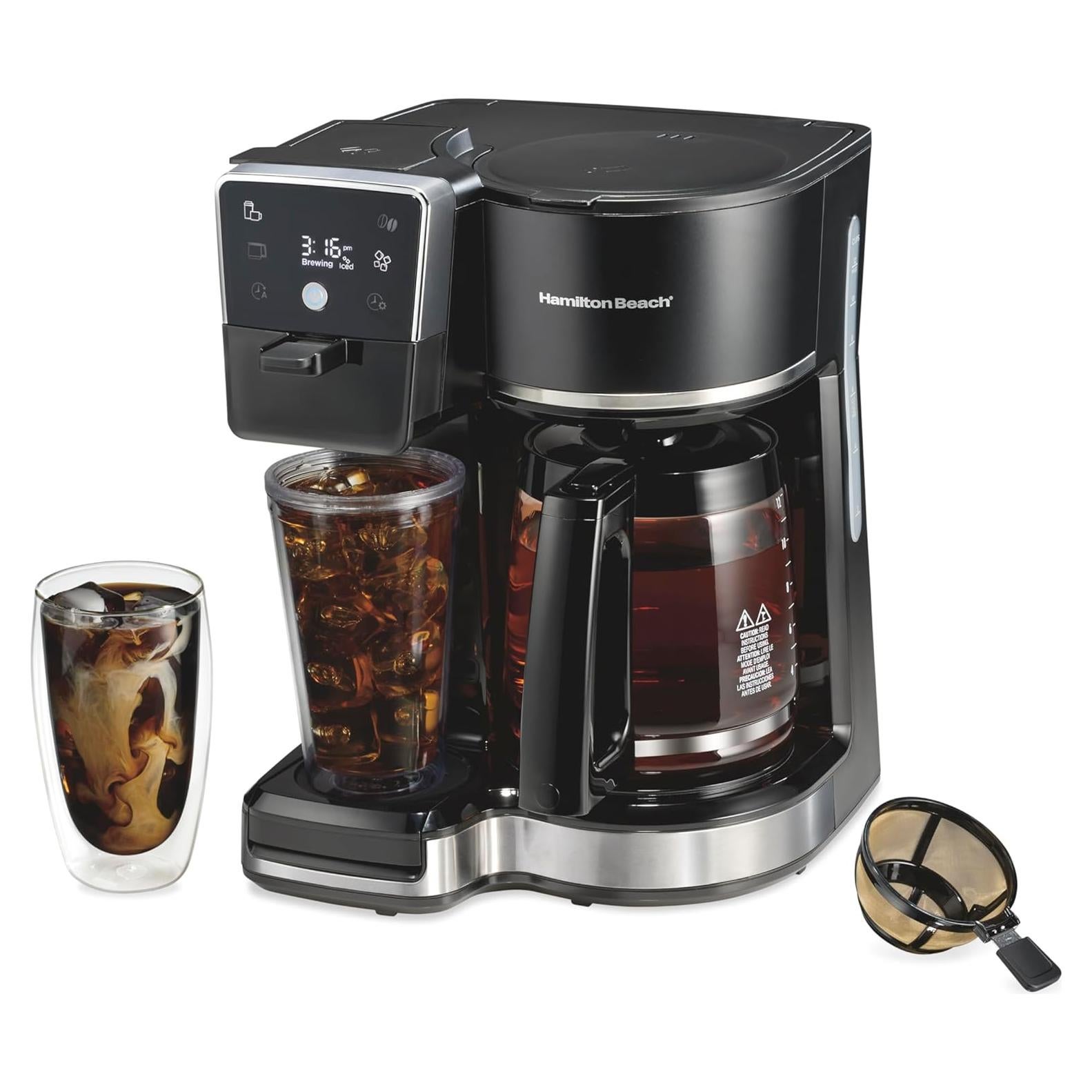 Cafetera Programable Hamilton Beach 2-Vías 12 Tazas Negra