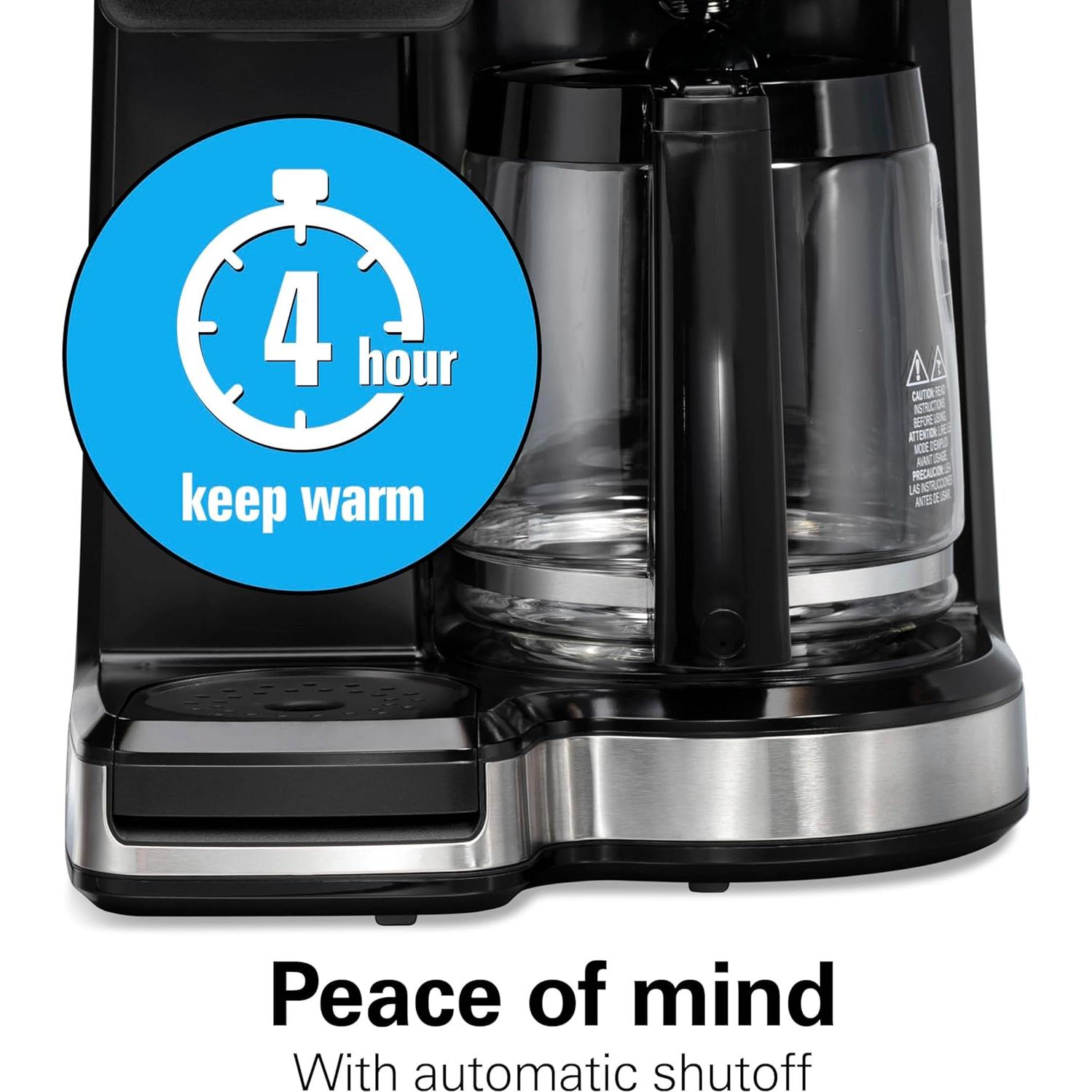 Cafetera Programable Hamilton Beach 2-Vías 12 Tazas Negra