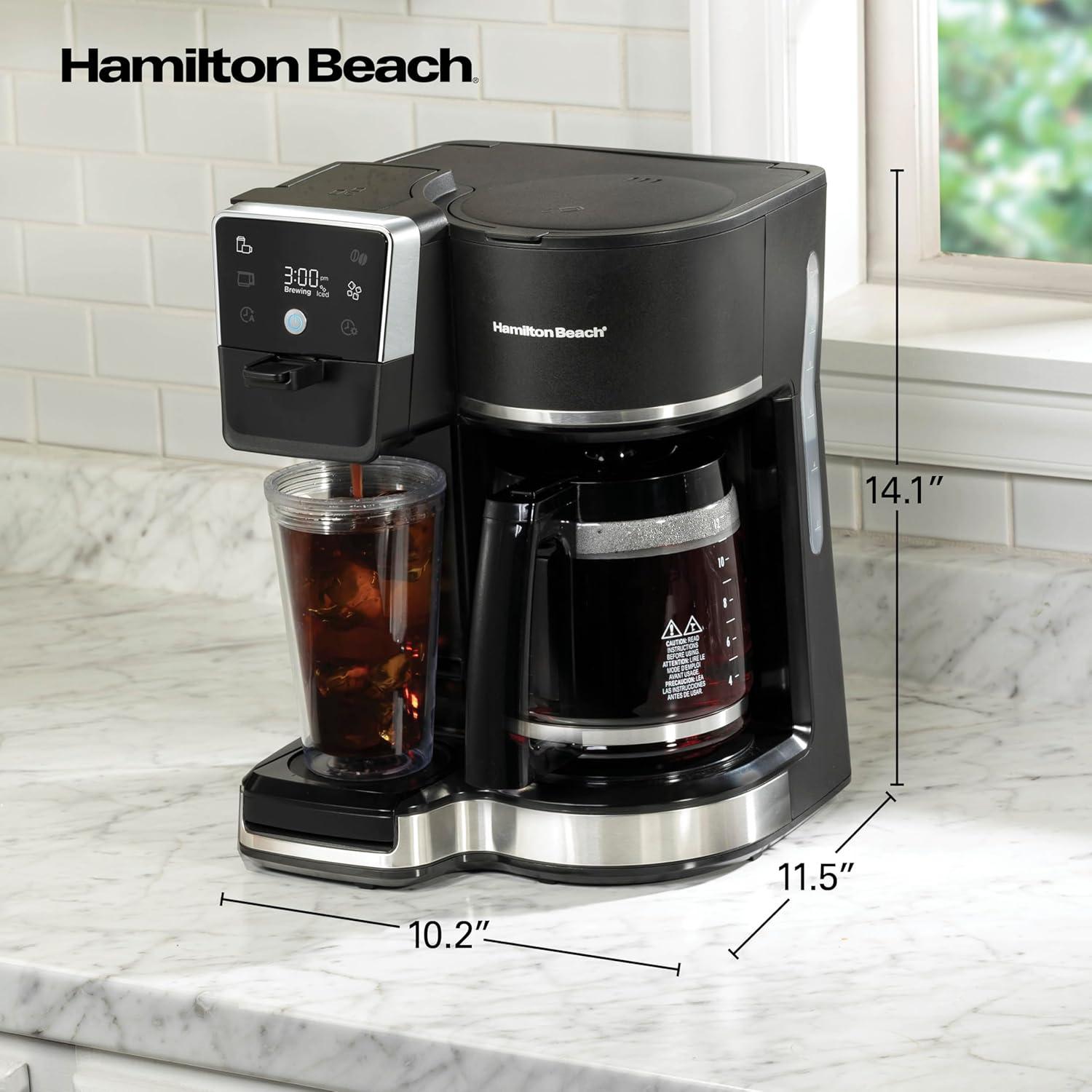 Cafetera Programable Hamilton Beach 2-Vías 12 Tazas Negra