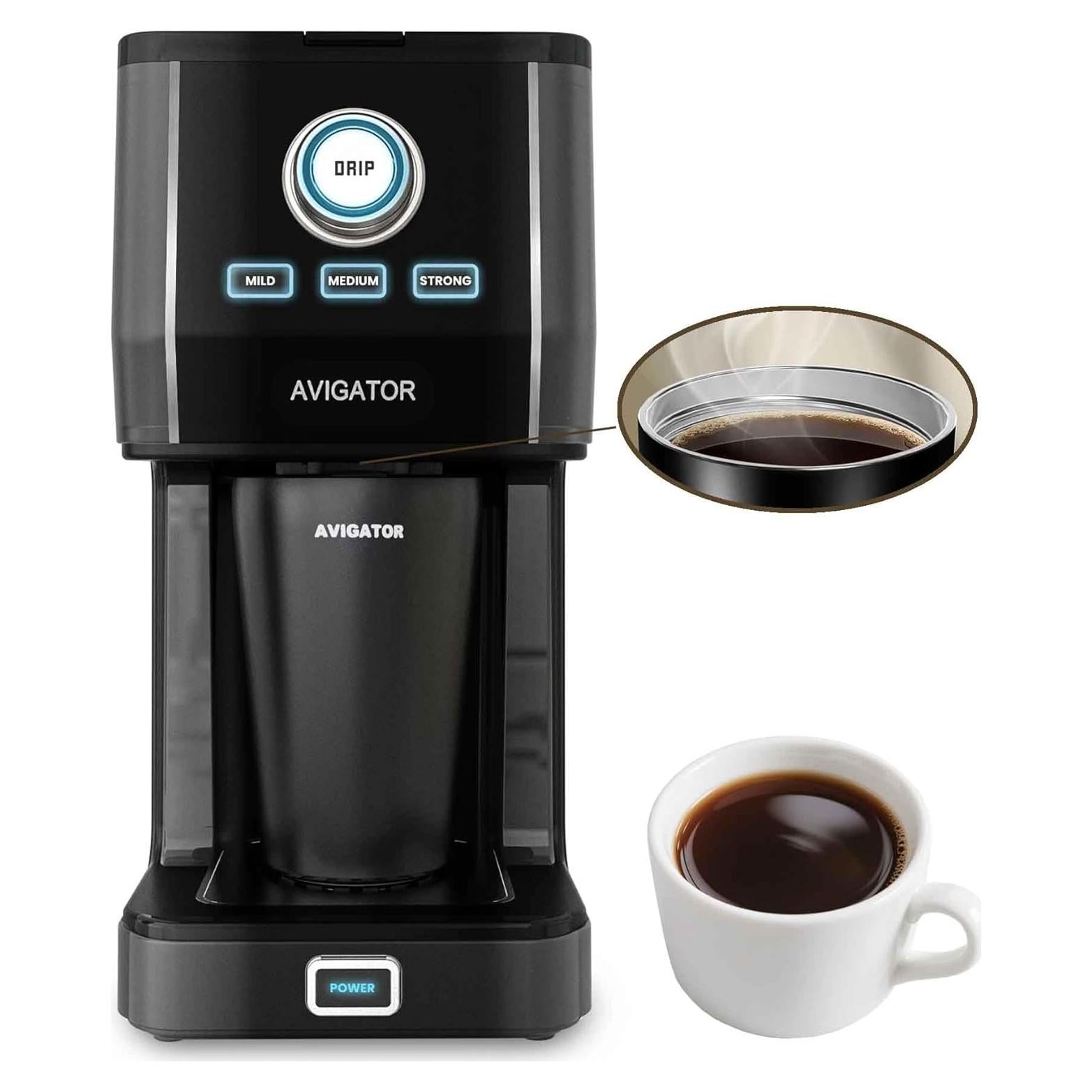 Cafetera portátil Avigator CM1009 con taza térmica 0.33L