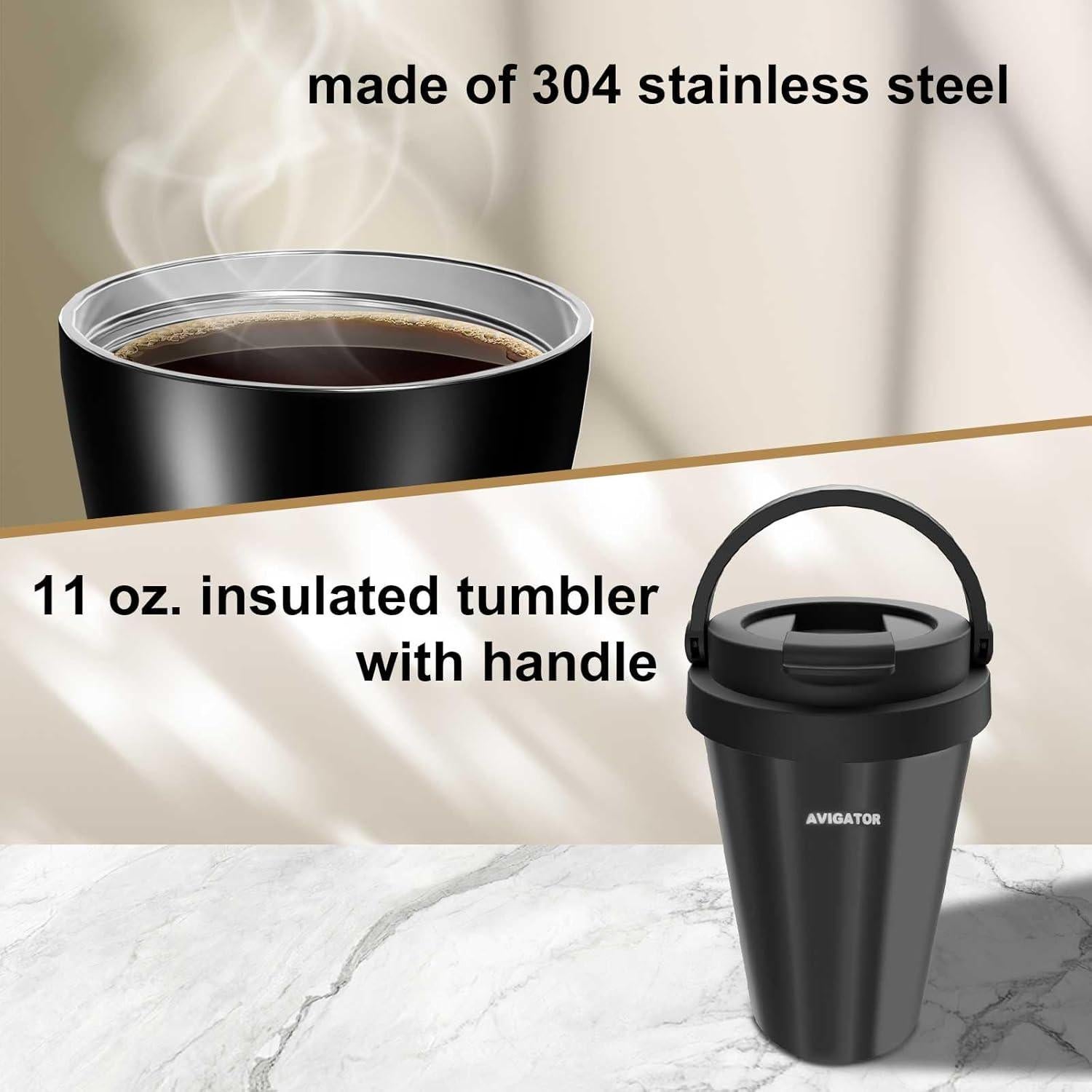 Cafetera portátil Avigator CM1009 con taza térmica 0.33L