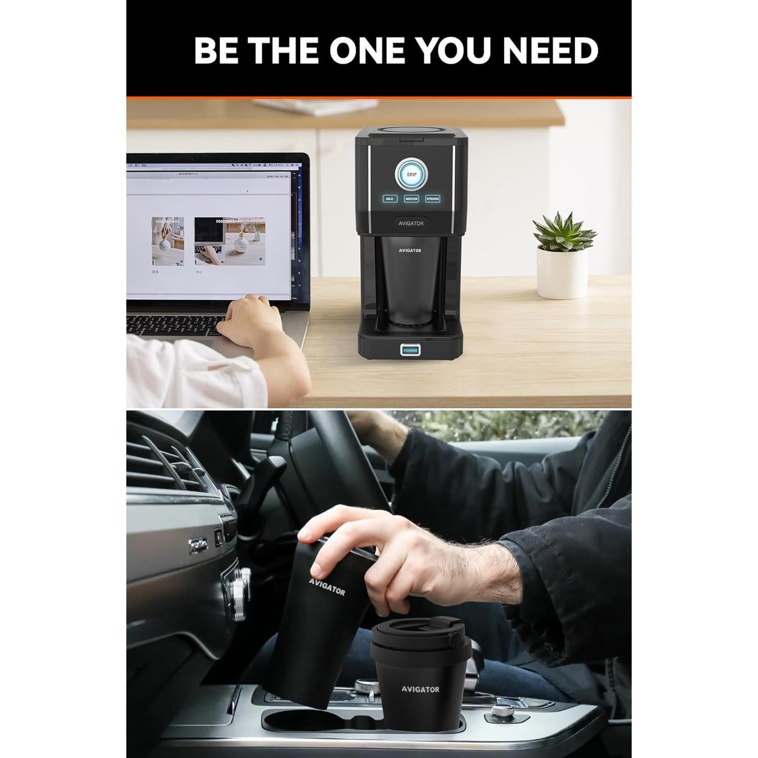 Cafetera portátil Avigator CM1009 con taza térmica 0.33L