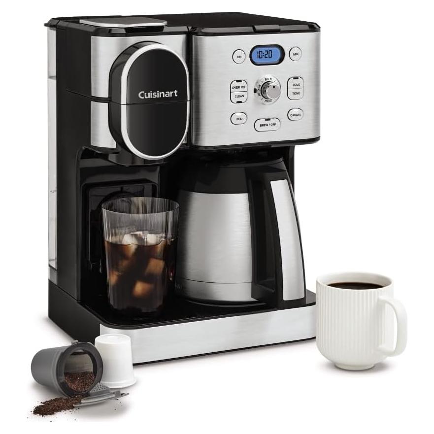 Cafetera Cuisinart 2 en 1 10 Tazas Térmica y Monodosis