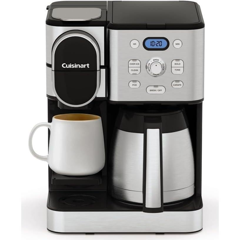 Cafetera Cuisinart 2 en 1 10 Tazas Térmica y Monodosis