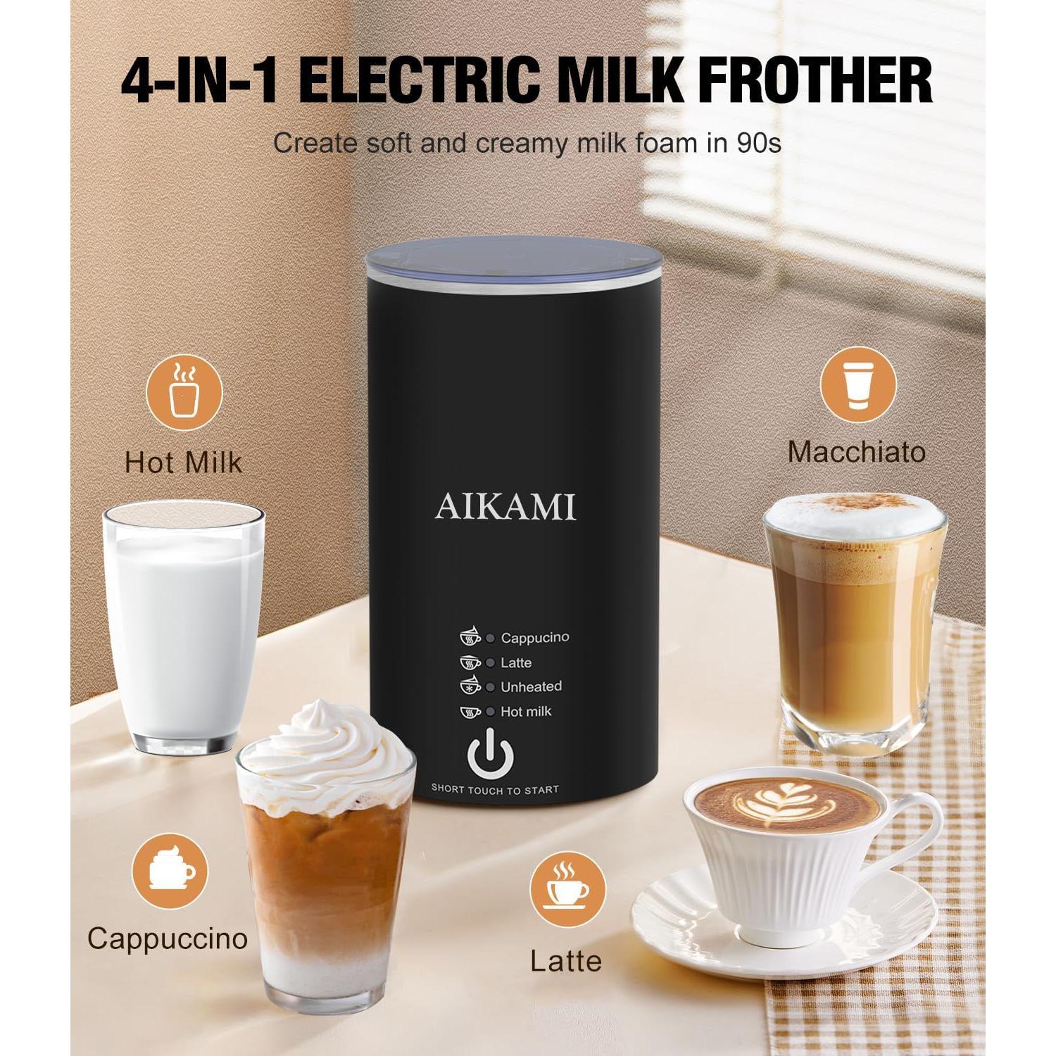 Cafetera AIKAMI 1 Taza con Espumador de Leche 4 en 1
