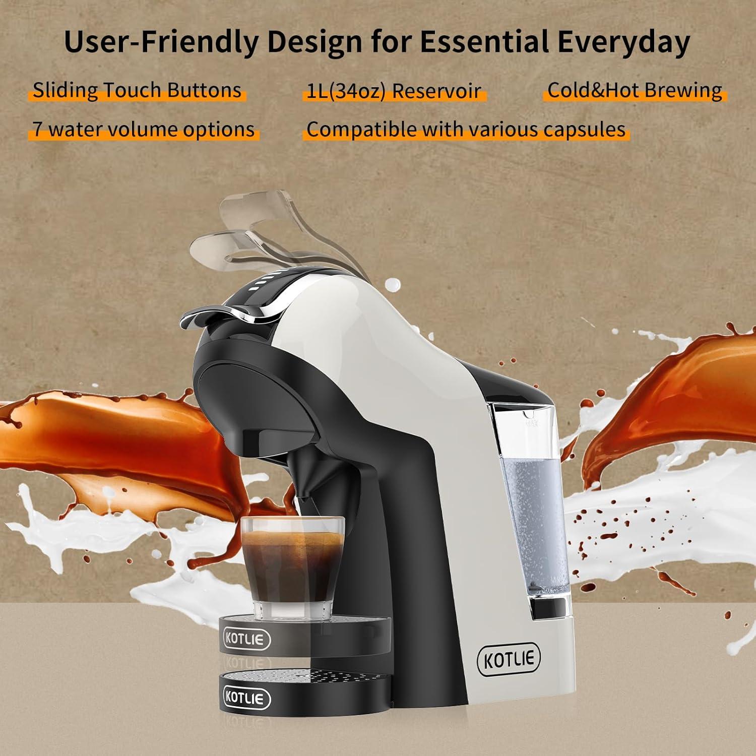 Cafetera KOTLIE EM-308A 5 en 1 Espresso 1L Compacta