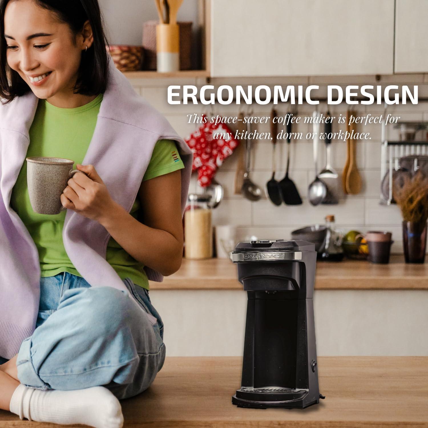 Cafetera OVENTE CMK42B 1 Taza 800W Compacta Negra