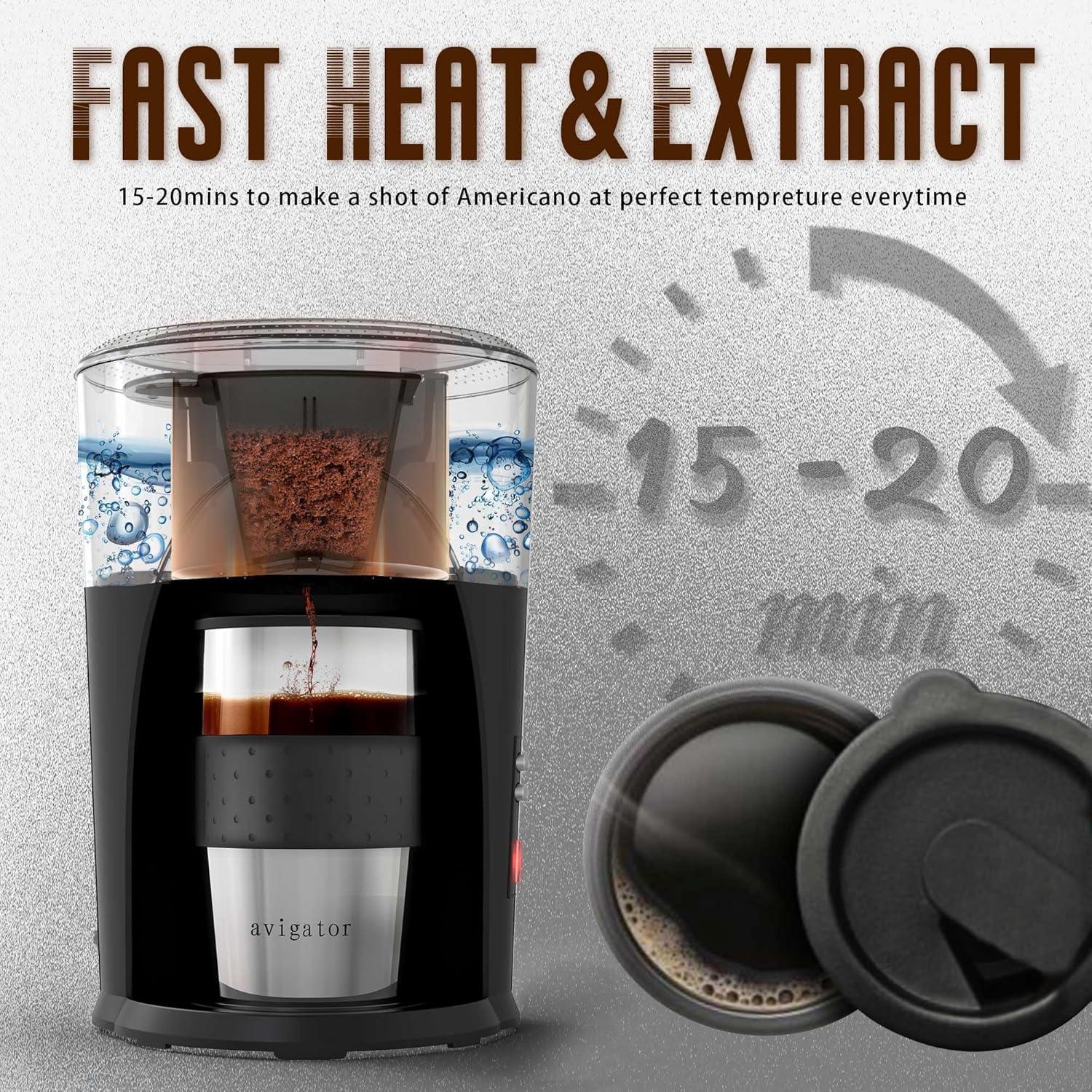 Cafetera Portátil Avigator 12V para Coche - 1 Taza 295ml