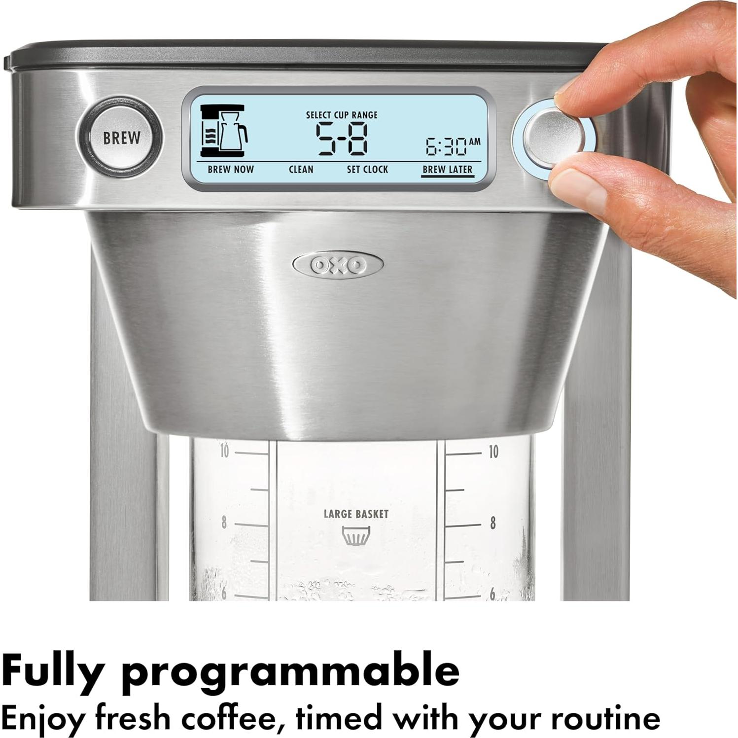 Cafetera de Goteo OXO Brew 12 Tazas Programable Plata