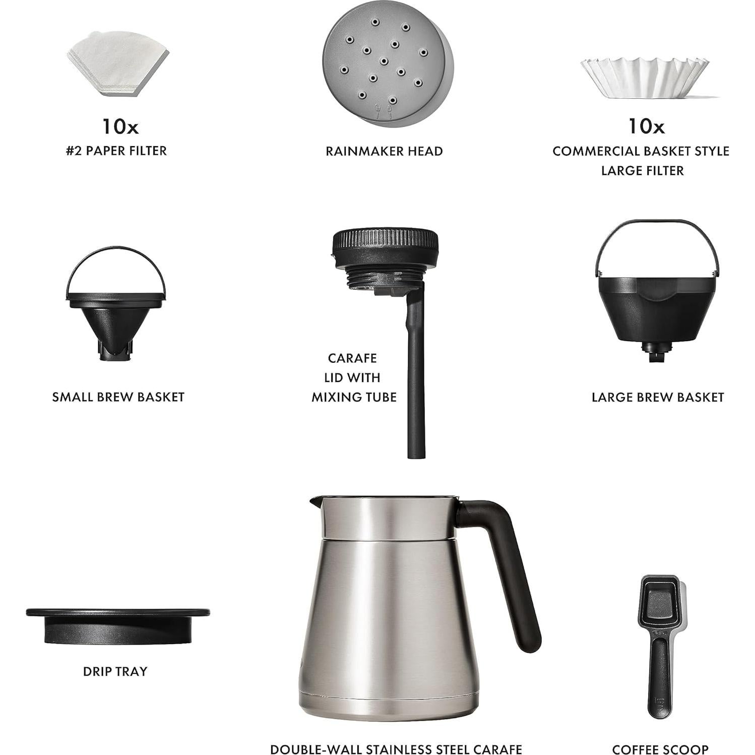 Cafetera de Goteo OXO Brew 12 Tazas Programable Plata