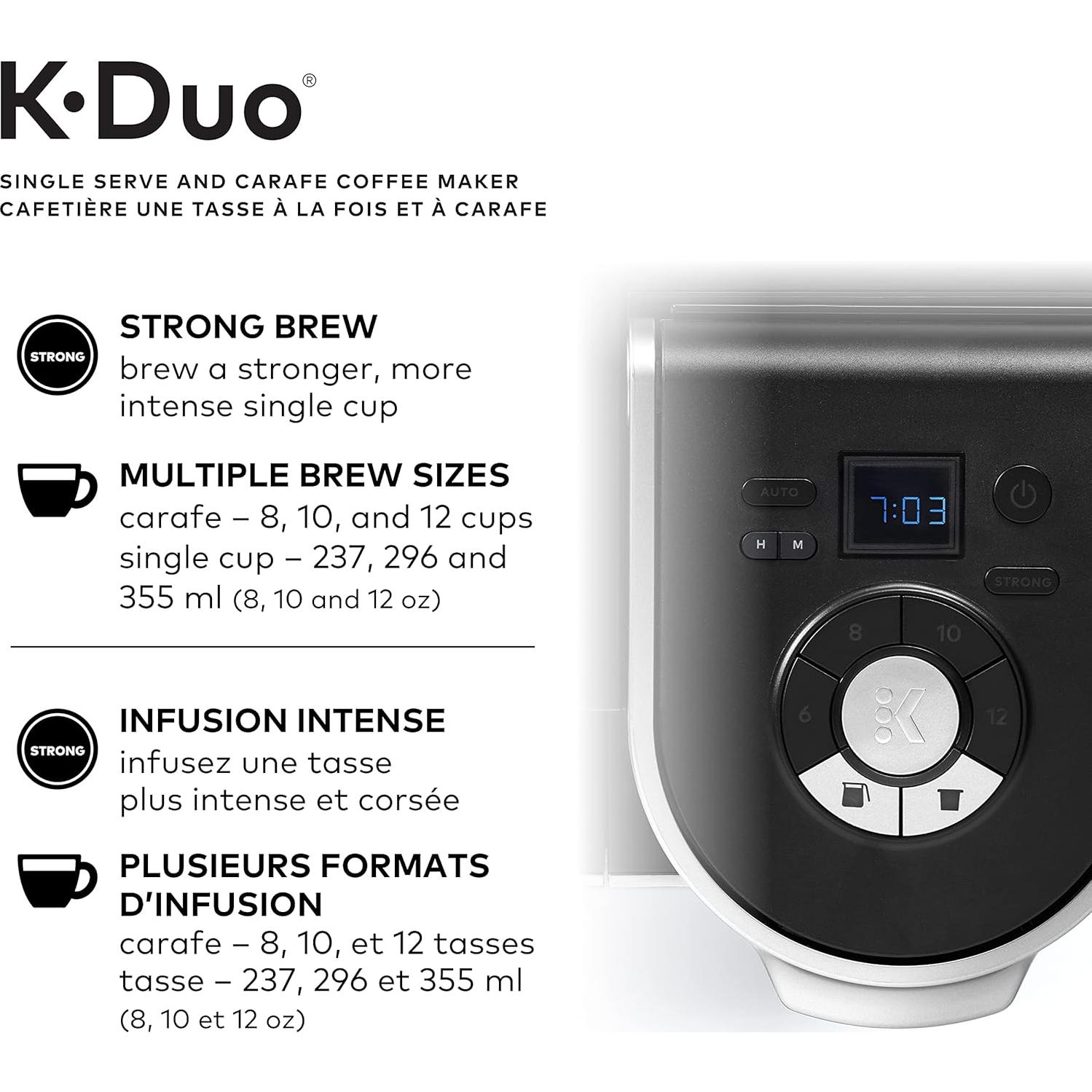 Cafetera de Goteo Keurig K-Duo 1 Taza y Jarra 12 Tazas