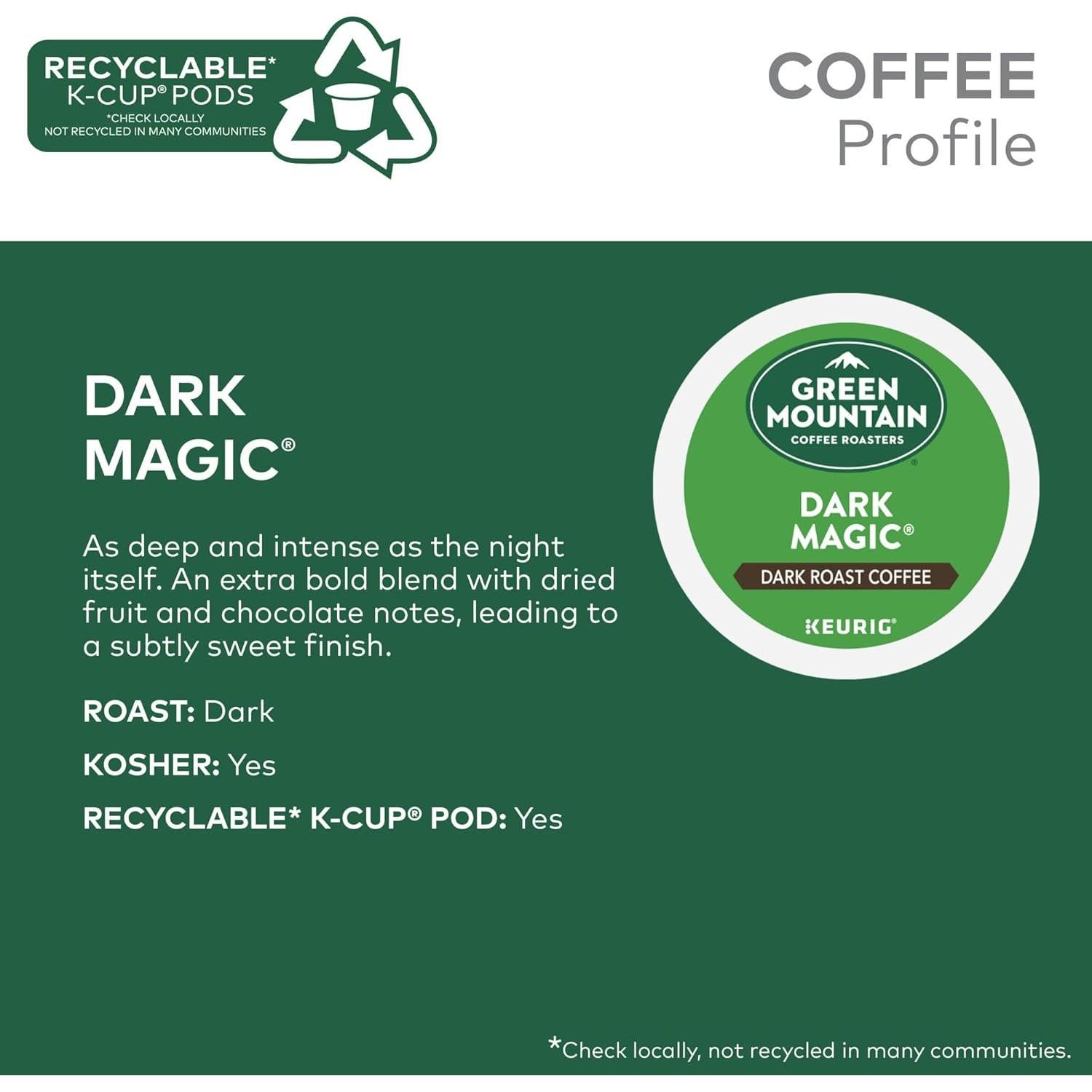 Cápsulas K-Cup Green Mountain Dark Magic 72 unidades Café Oscuro