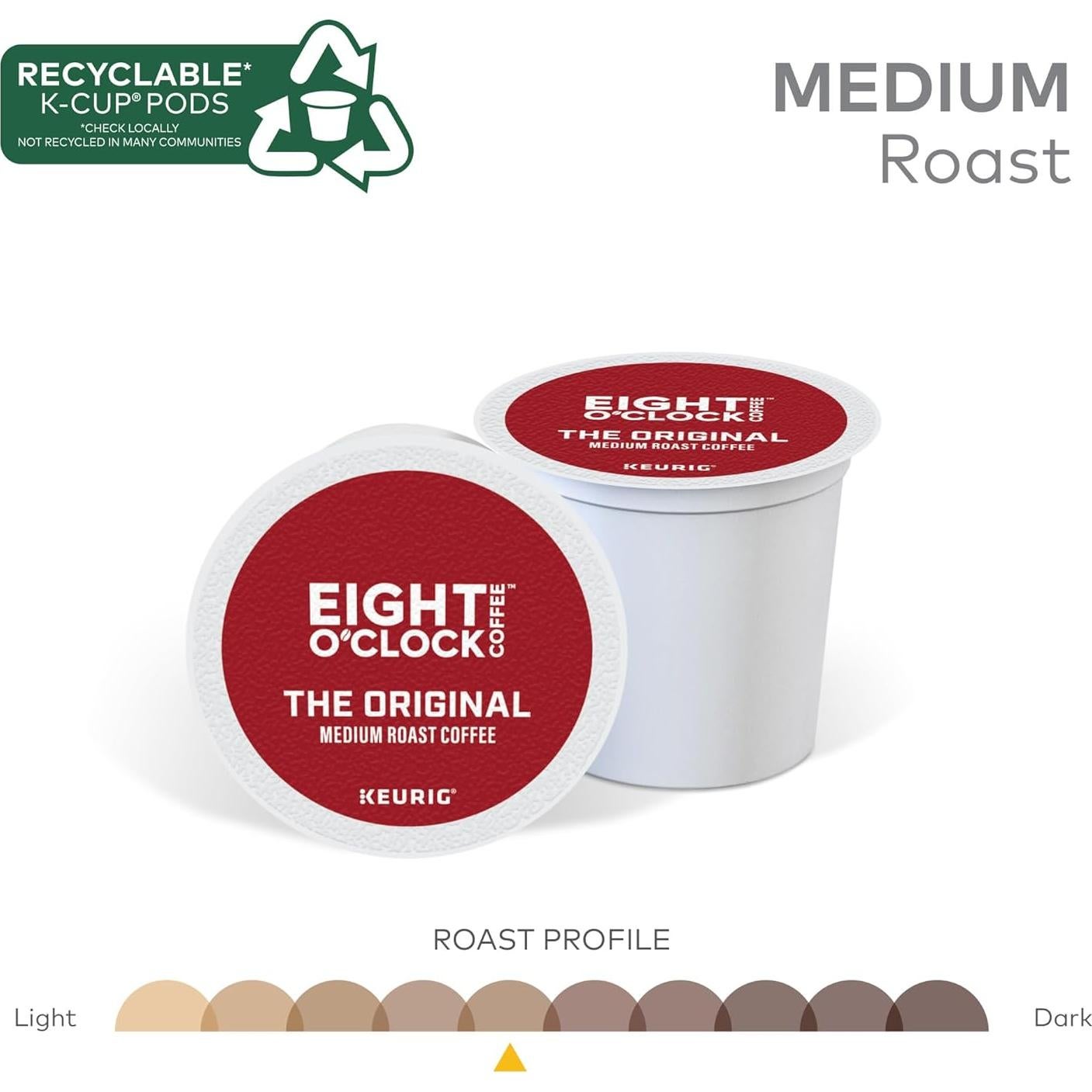 Cafés Eight O'Clock El Original K-Cup Tostado Medio 72 Unidades