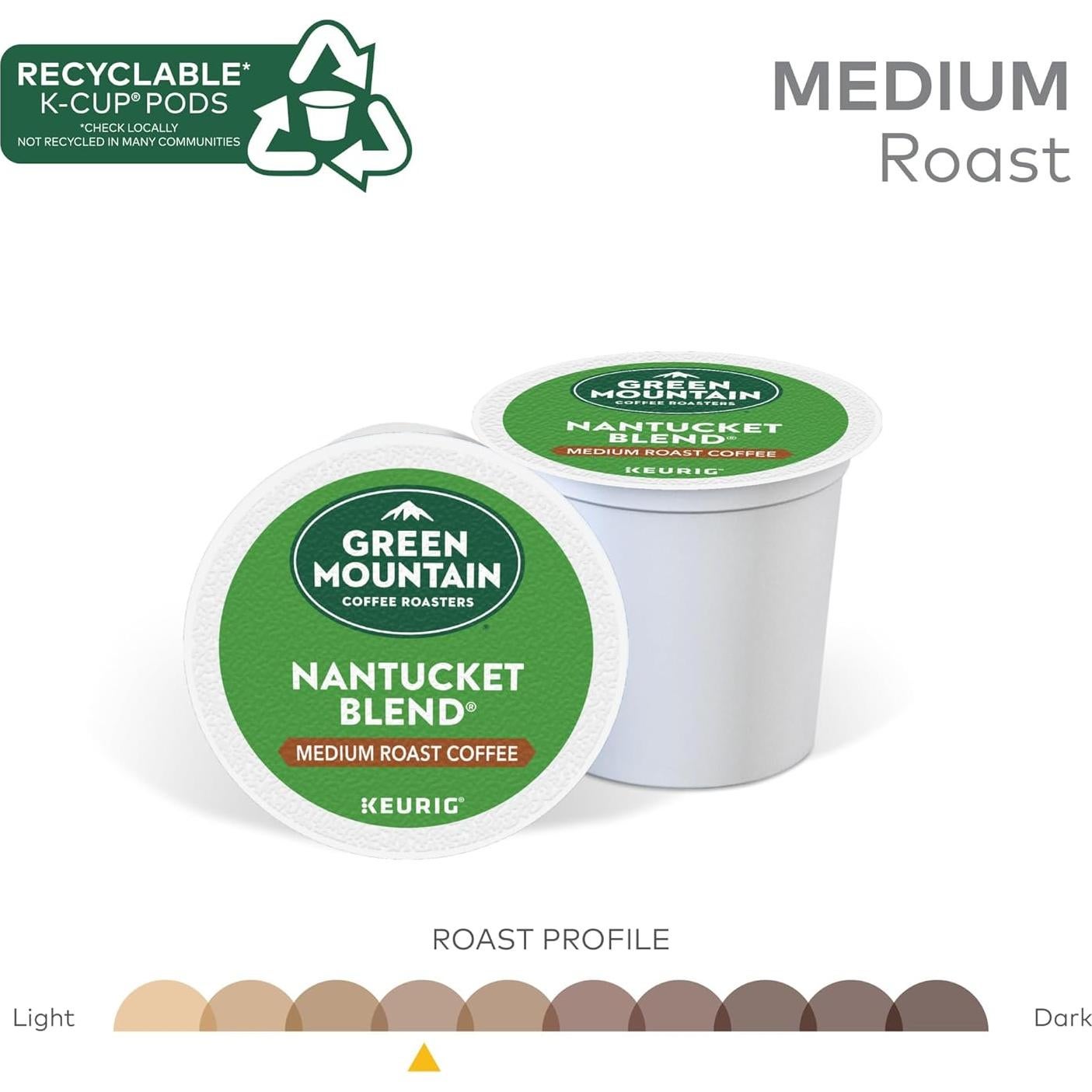 Cápsulas K-Cup Green Mountain Coffee Mezcla Nantucket 96 Unidades