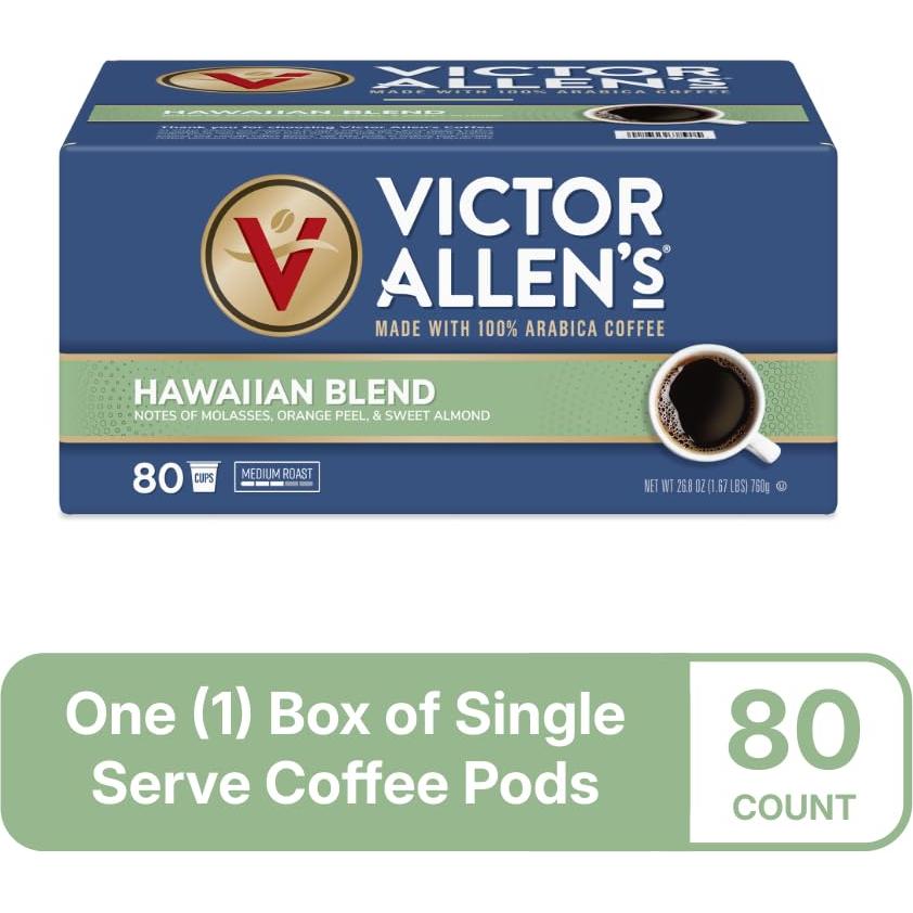 Cápsulas de Café Victor Allen Mezcla Hawaiana Tostado Medio 80 Unidades