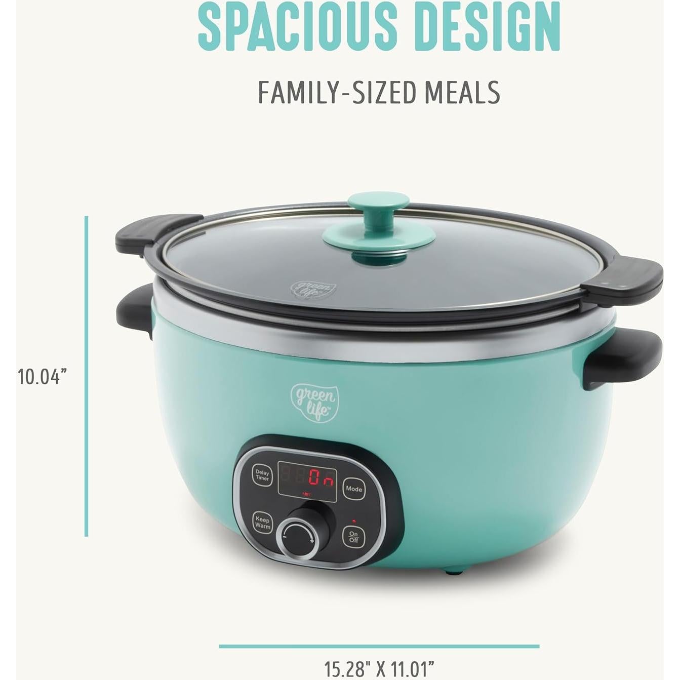 Olla de Cocción Lenta GreenLife 6QT Cerámica Antiadherente