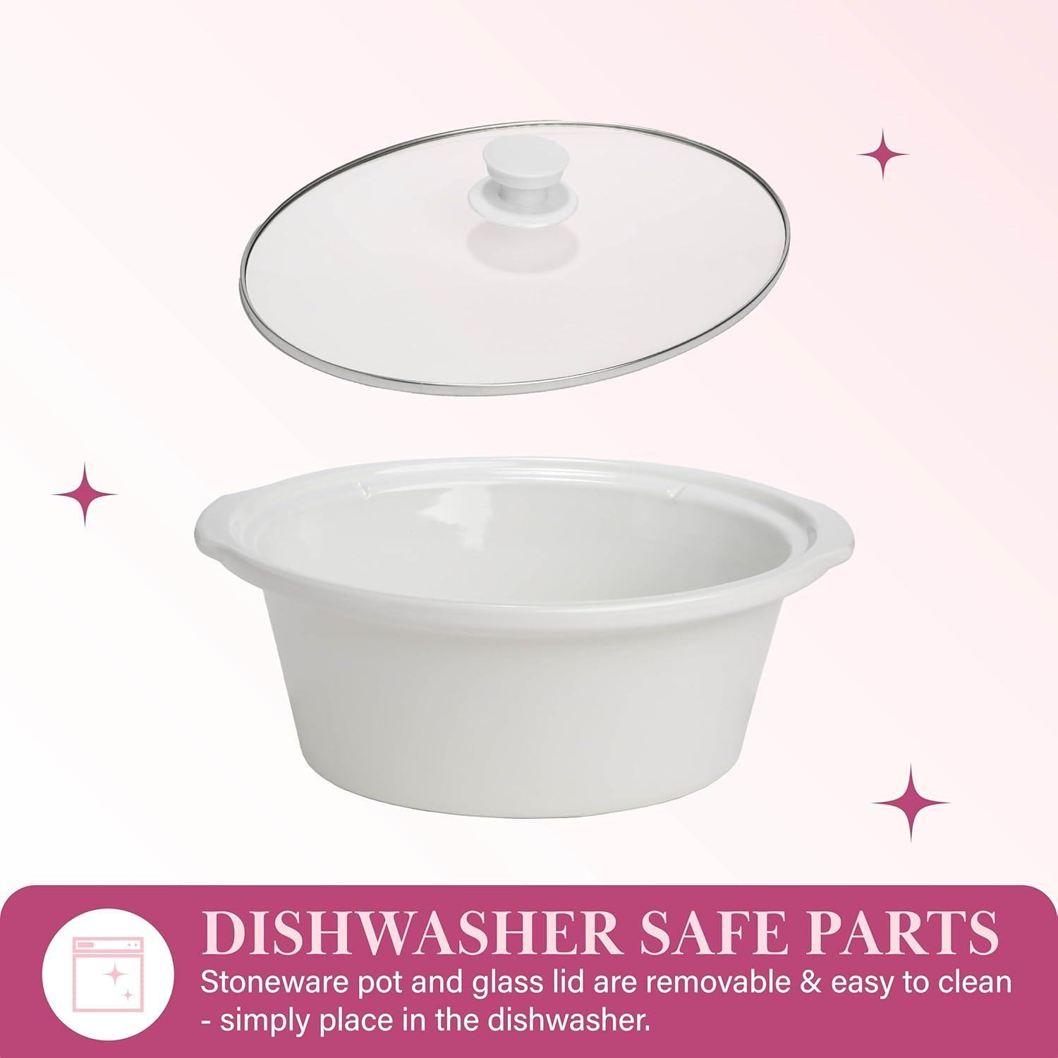 Olla de Cocción Lenta Manual Paris Hilton 6 Cuartos Blanca