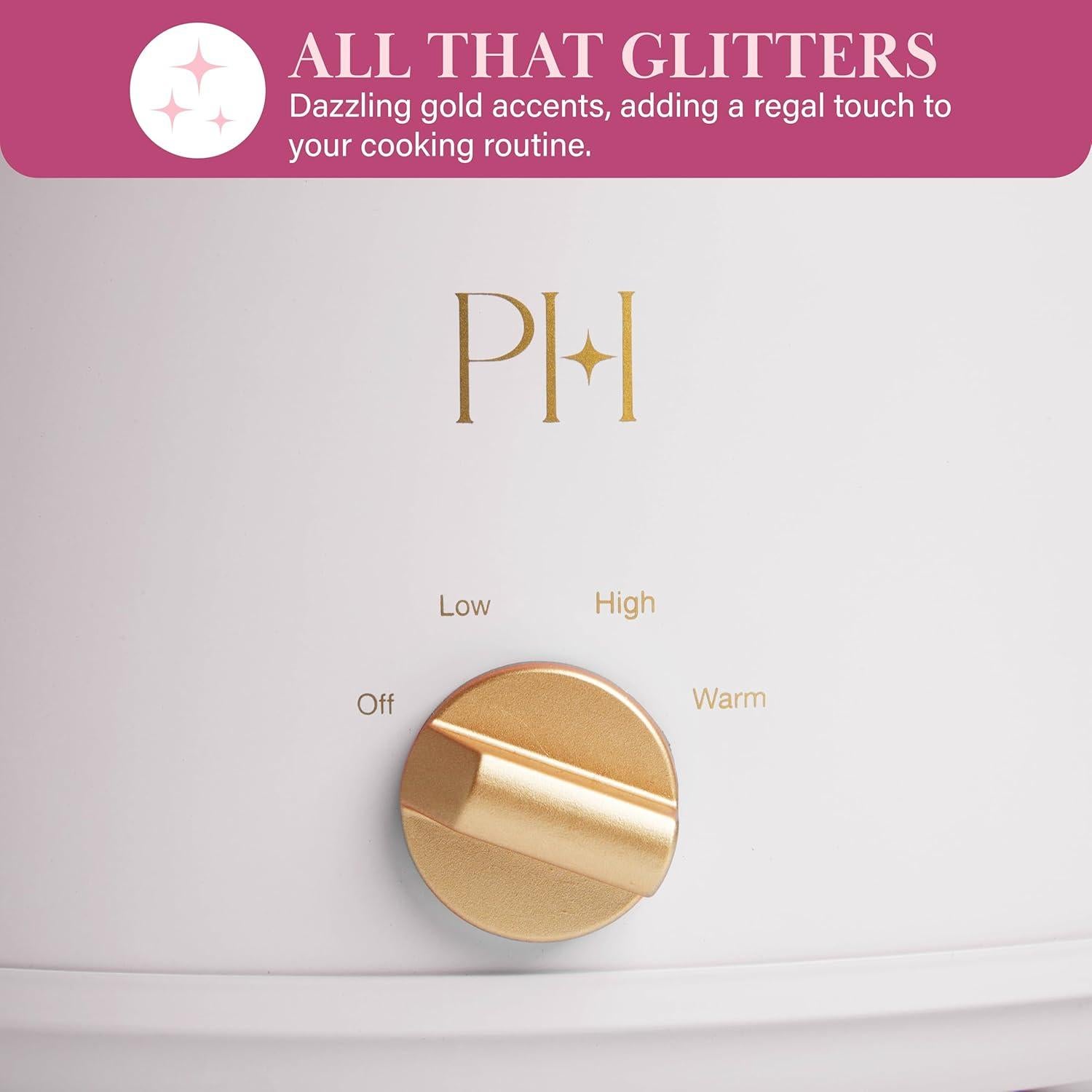 Olla de Cocción Lenta Manual Paris Hilton 6 Cuartos Blanca