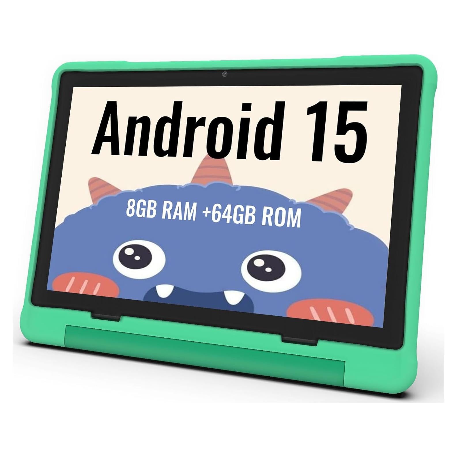 Tableta para Niños ApoloMedia 10.1" HD Android 15 64GB Verde