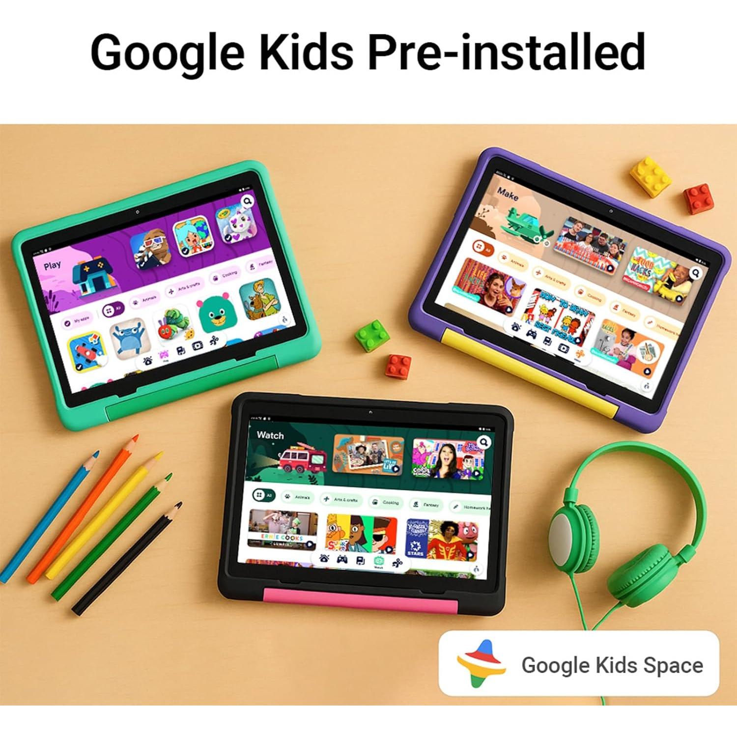 Tableta para Niños ApoloMedia 10.1" HD Android 15 64GB Verde