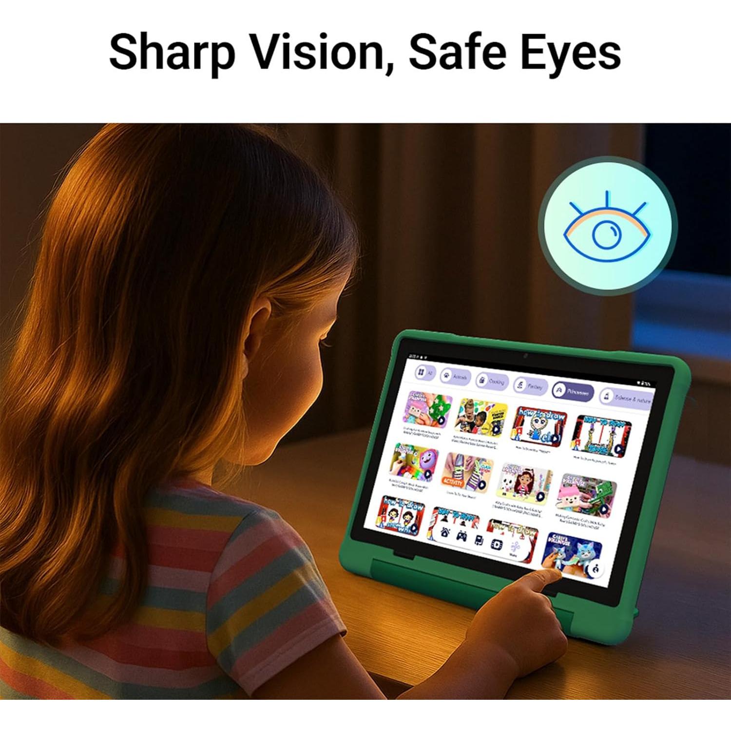 Tableta para Niños ApoloMedia 10.1" HD Android 15 64GB Verde