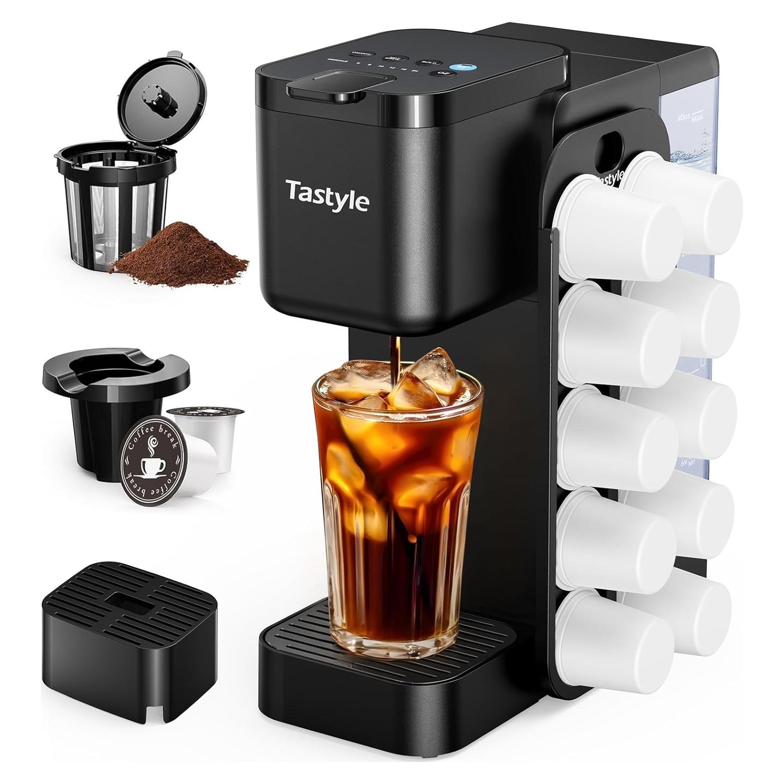 Cafetera de Goteo Tastyle Negra con Organizador K-Pod 1.18L