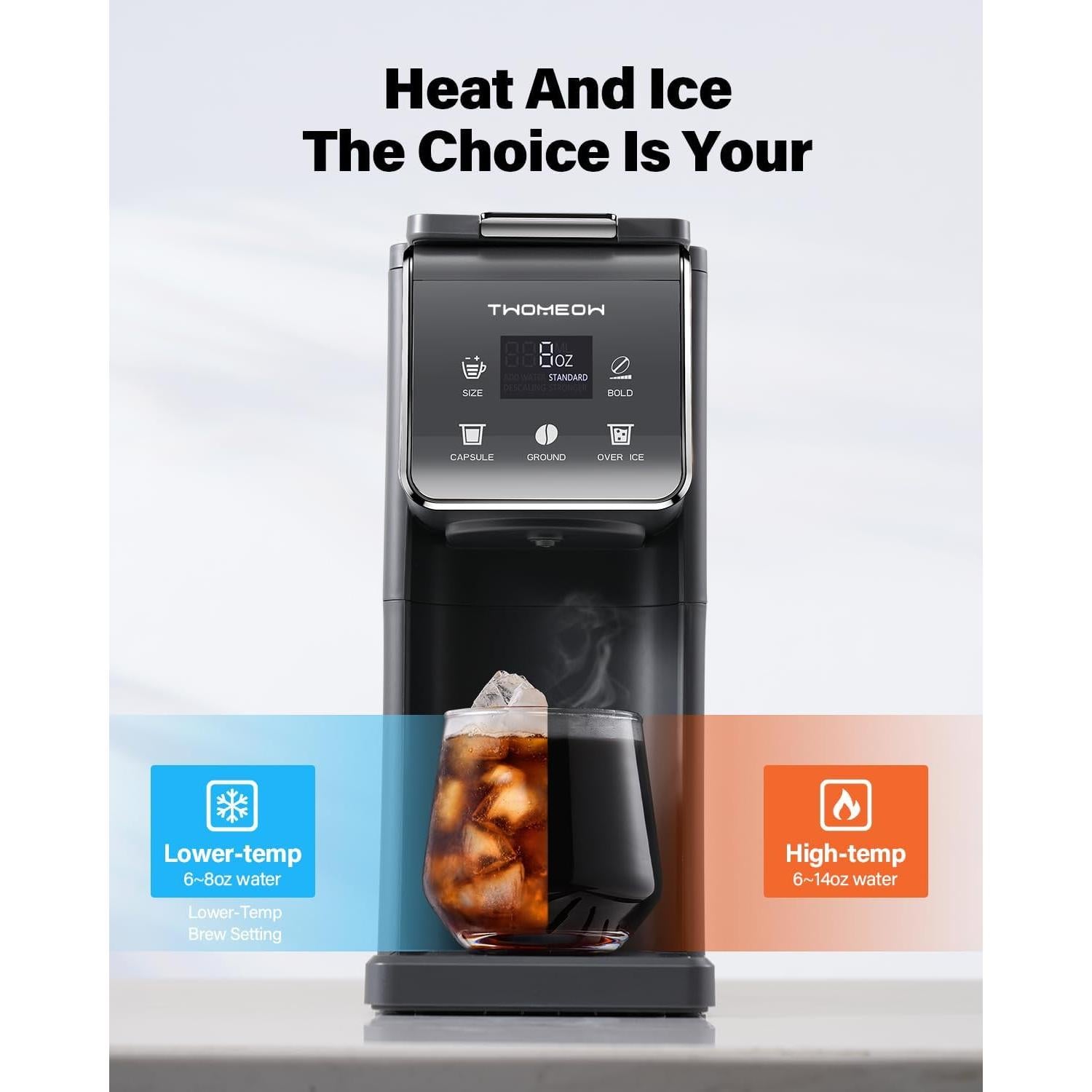 Cafetera K Cup TWOMEOW KM802-GY 1 Taza 52oz Gris