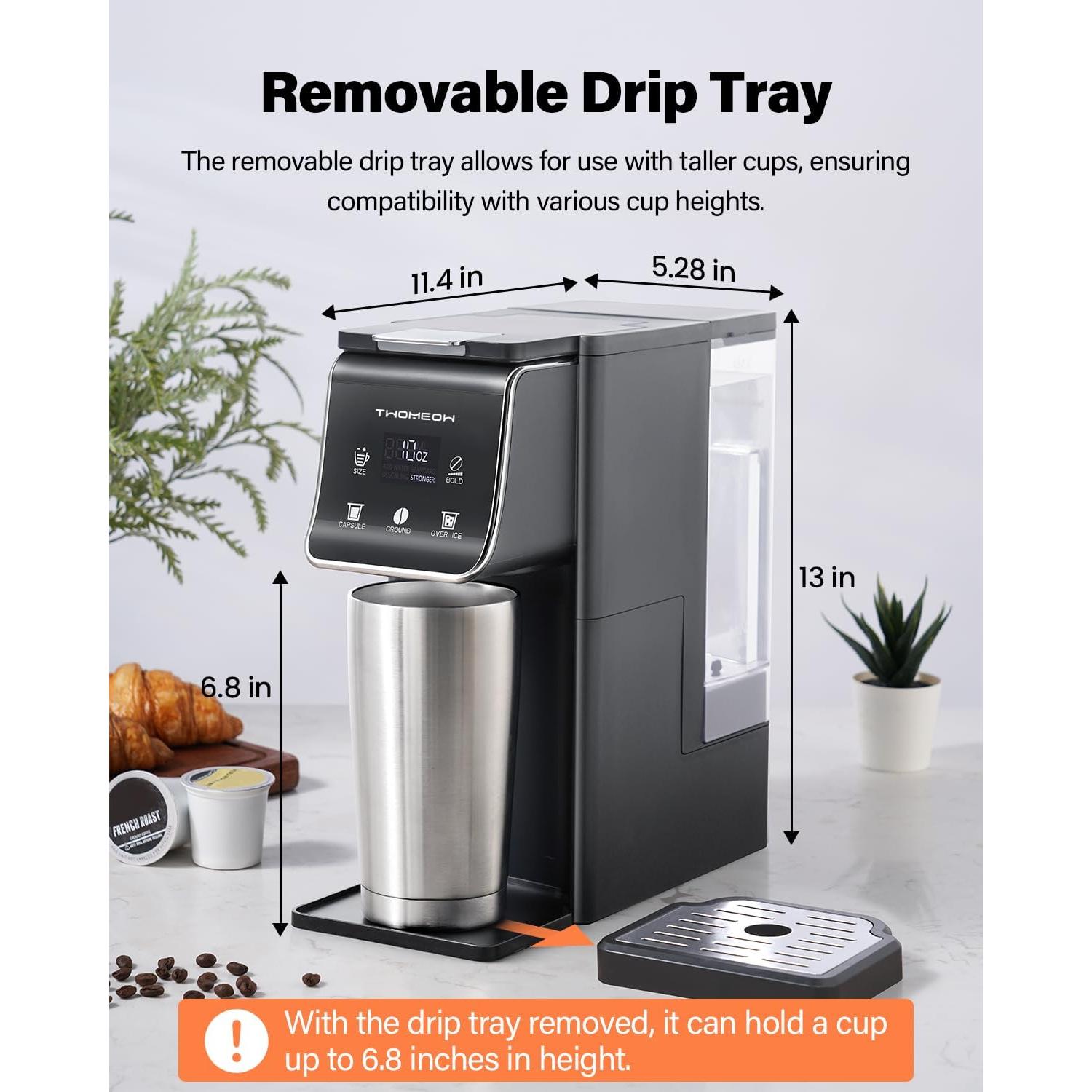 Cafetera K Cup TWOMEOW KM802-GY 1 Taza 52oz Gris