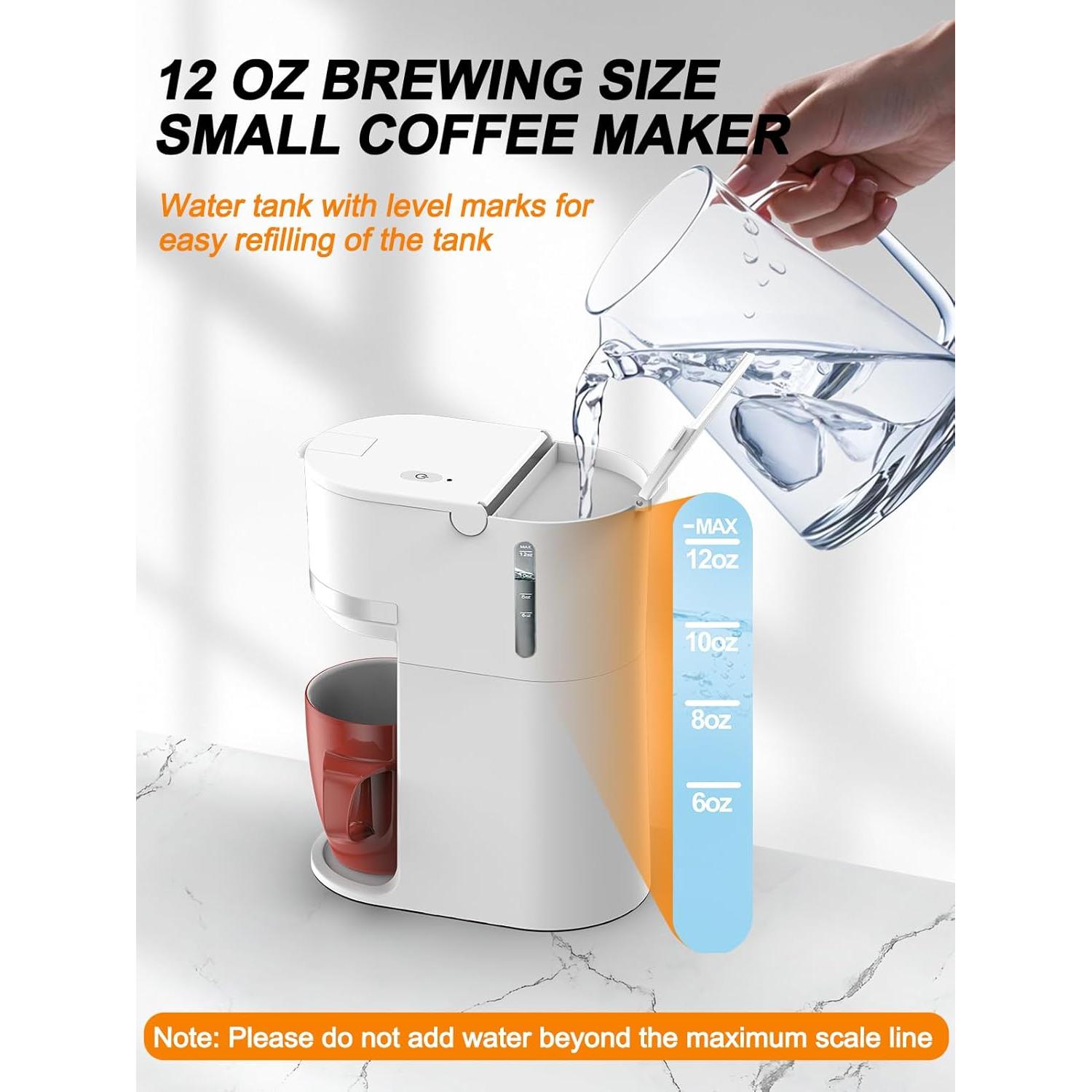 Máquina de café Karosie blanca 1 taza K-Cup y molido 177-355 ml