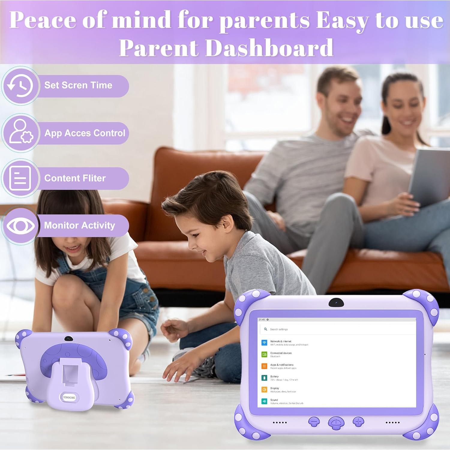Tableta para Niños YINOCHE Y8 7" Android 11, 32GB, Control Parental