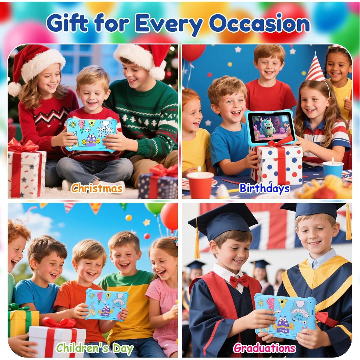 Tableta Android 7" Trayoo KIDS710 32GB para Niños Azul