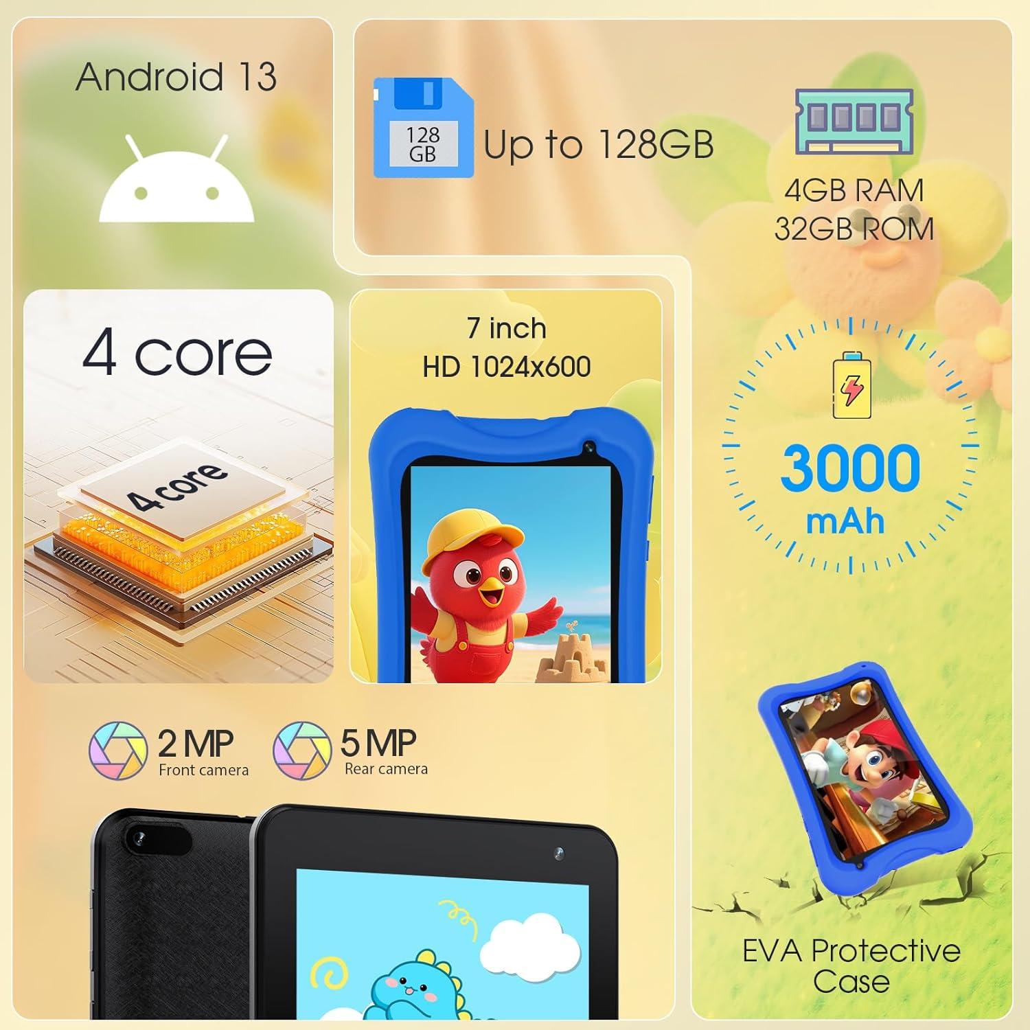 Tableta para Niños DigiLand P07 KIDS 7" Android 13 4GB RAM