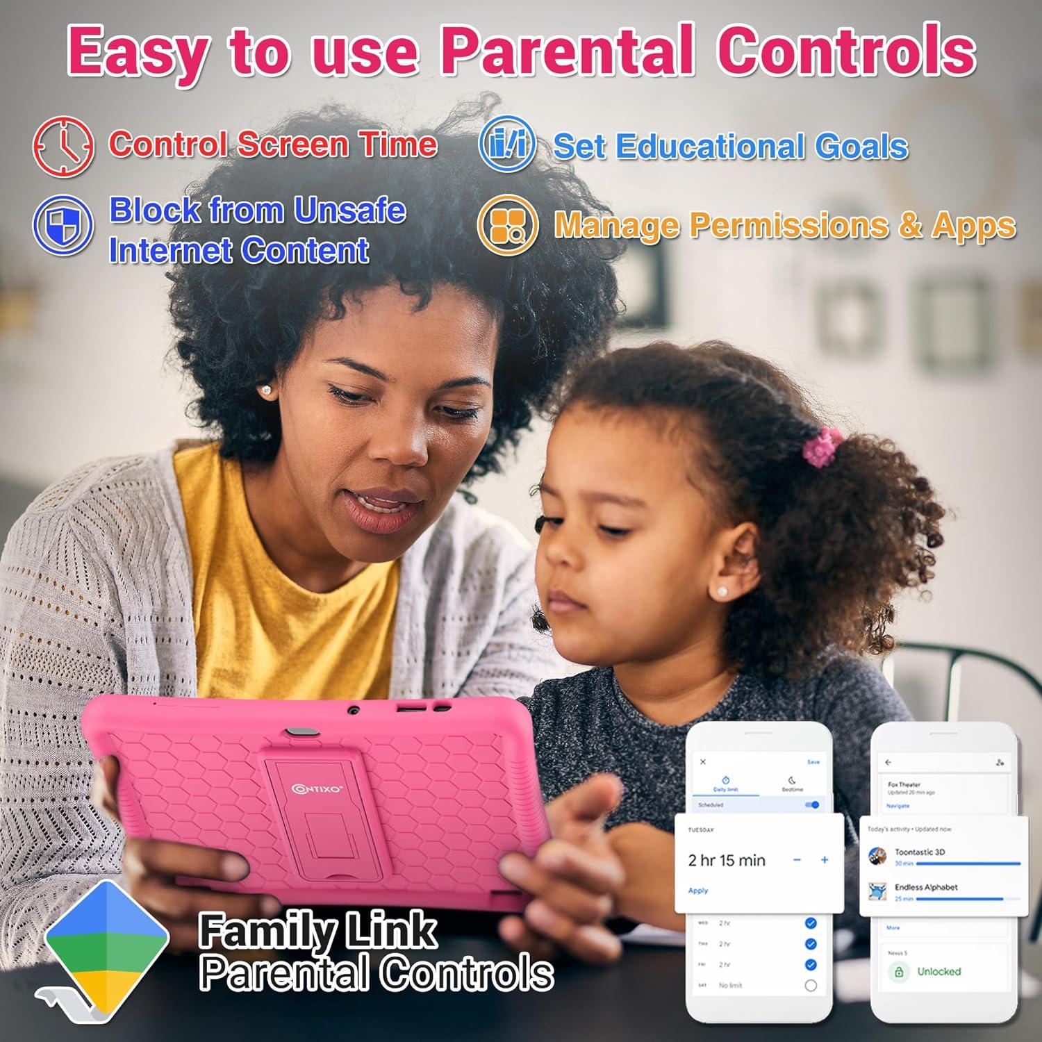 Tableta Android Contixo K102 para Niños 10" 32GB Rosa