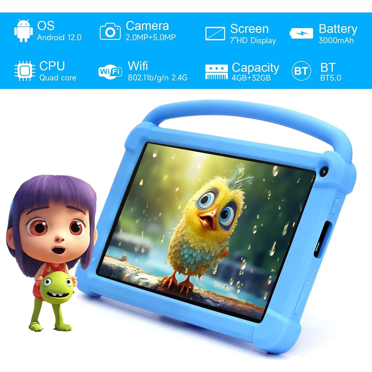 Tableta Android para Niños ZZB Q1K 7" 4GB RAM 32GB ROM