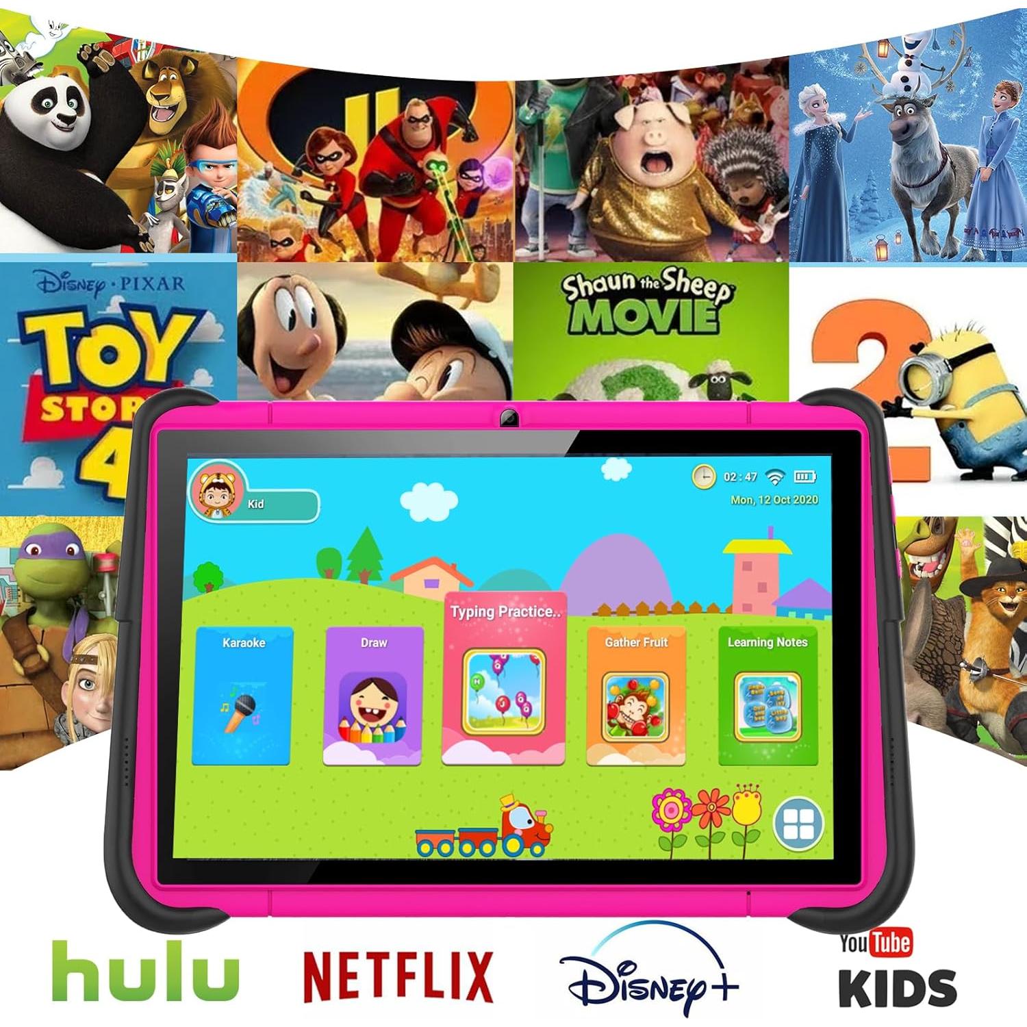 Tablet Infantil YINOCHE 10.1" Rosa - Android, 64GB, Control Parental