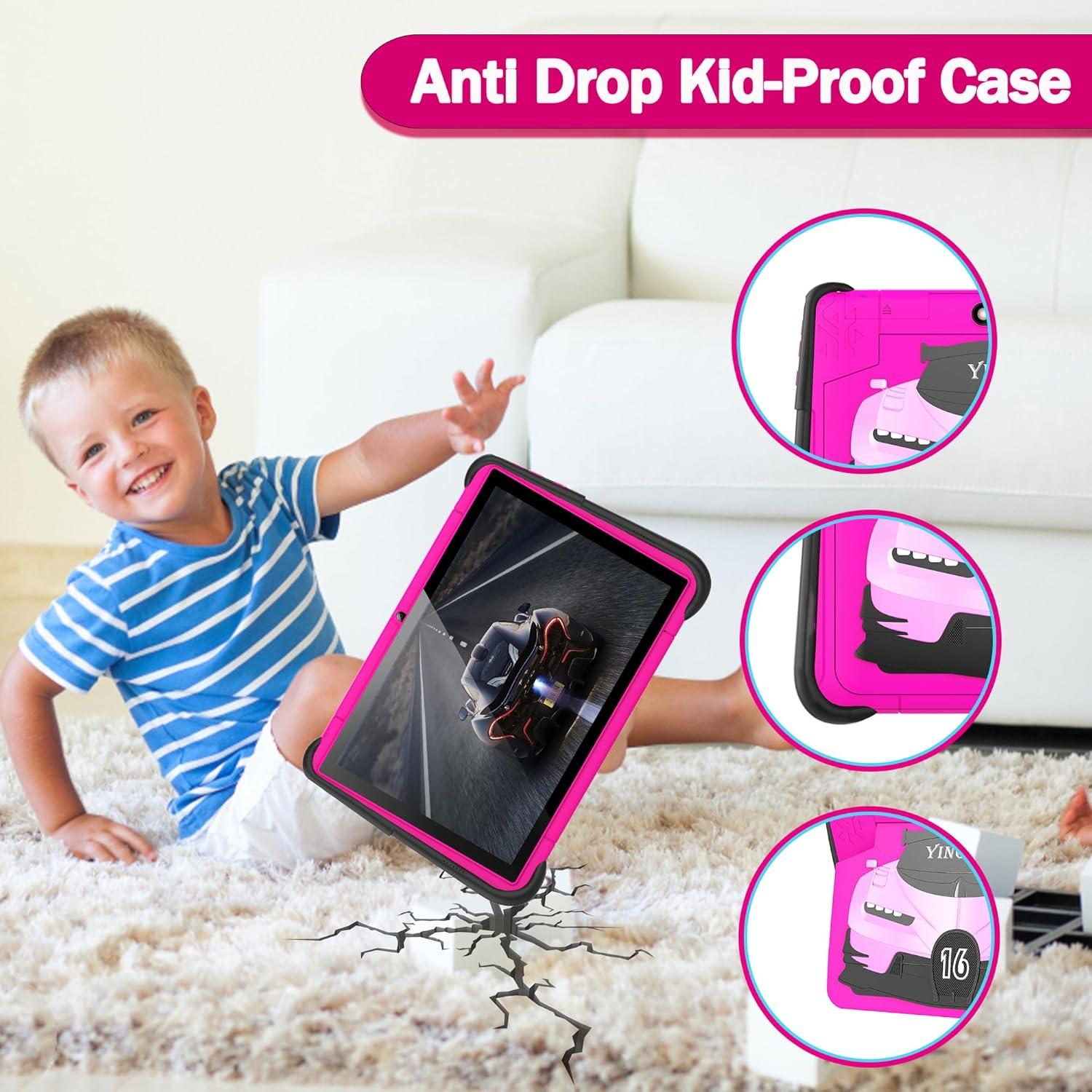 Tablet Infantil YINOCHE 10.1" Rosa - Android, 64GB, Control Parental