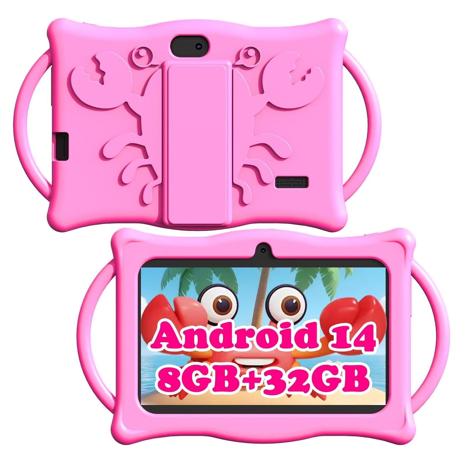 Tableta para Niños Aheadlink Q8K PRO 7" Android 14 Rosa
