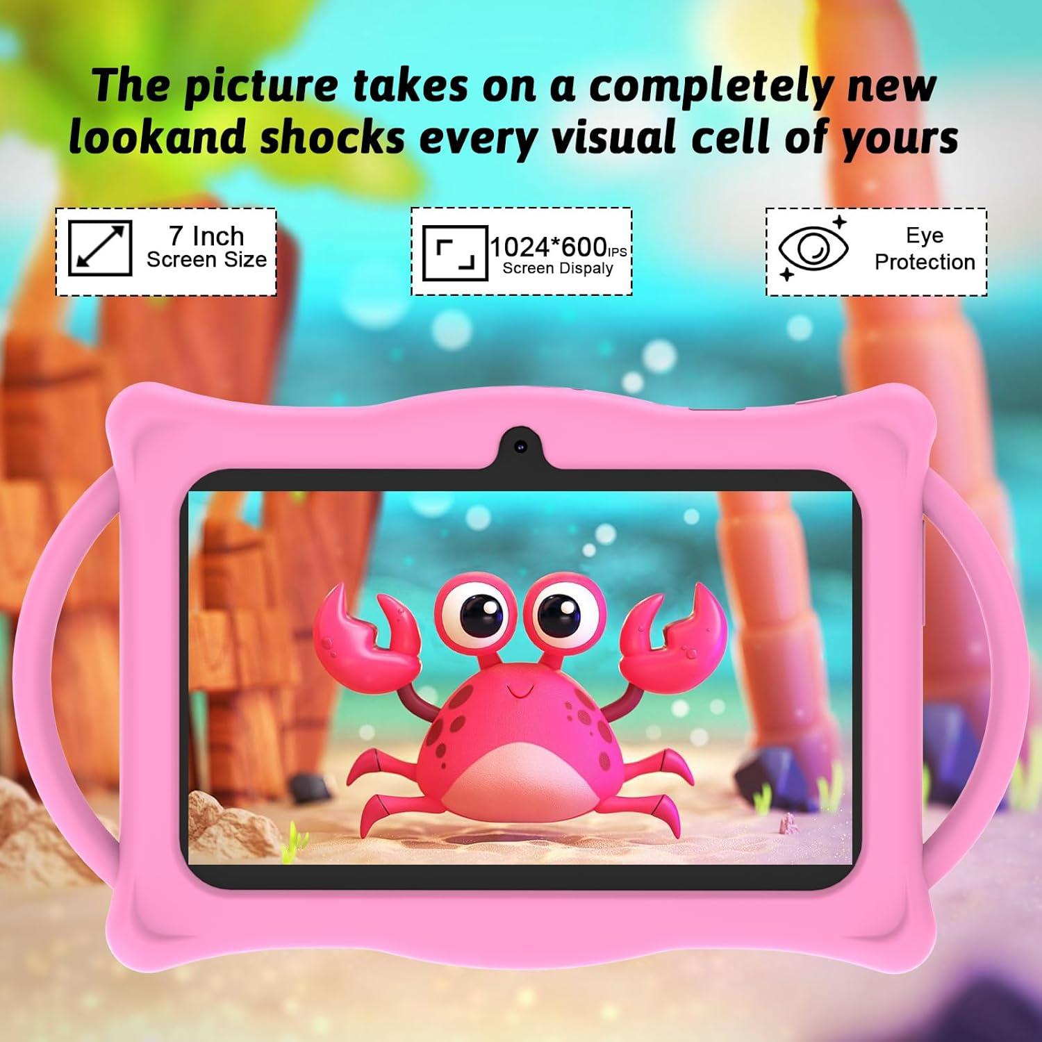 Tableta para Niños Aheadlink Q8K PRO 7" Android 14 Rosa