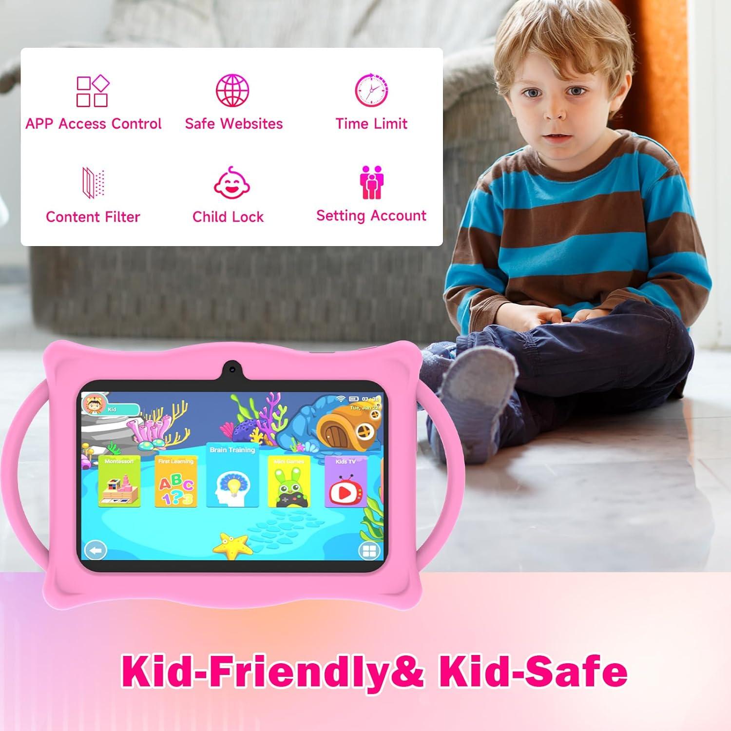 Tableta para Niños Aheadlink Q8K PRO 7" Android 14 Rosa