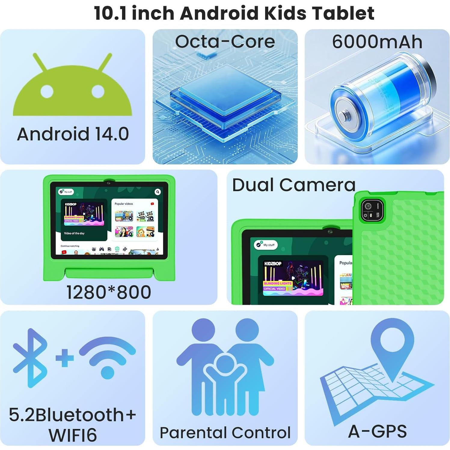 Tableta Infantil Iconiotk JR-J10 10.1" Android 14 64GB Verde