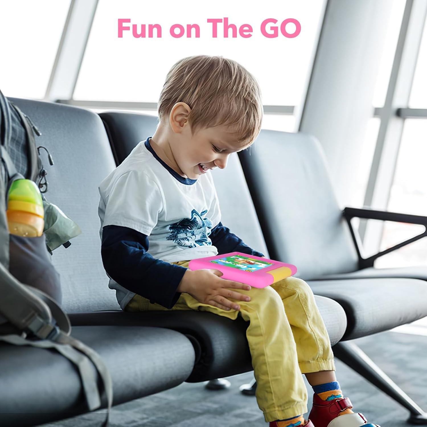 Tableta Educativa UJoyFeel 7" Rosa para Niños 3-12 Años